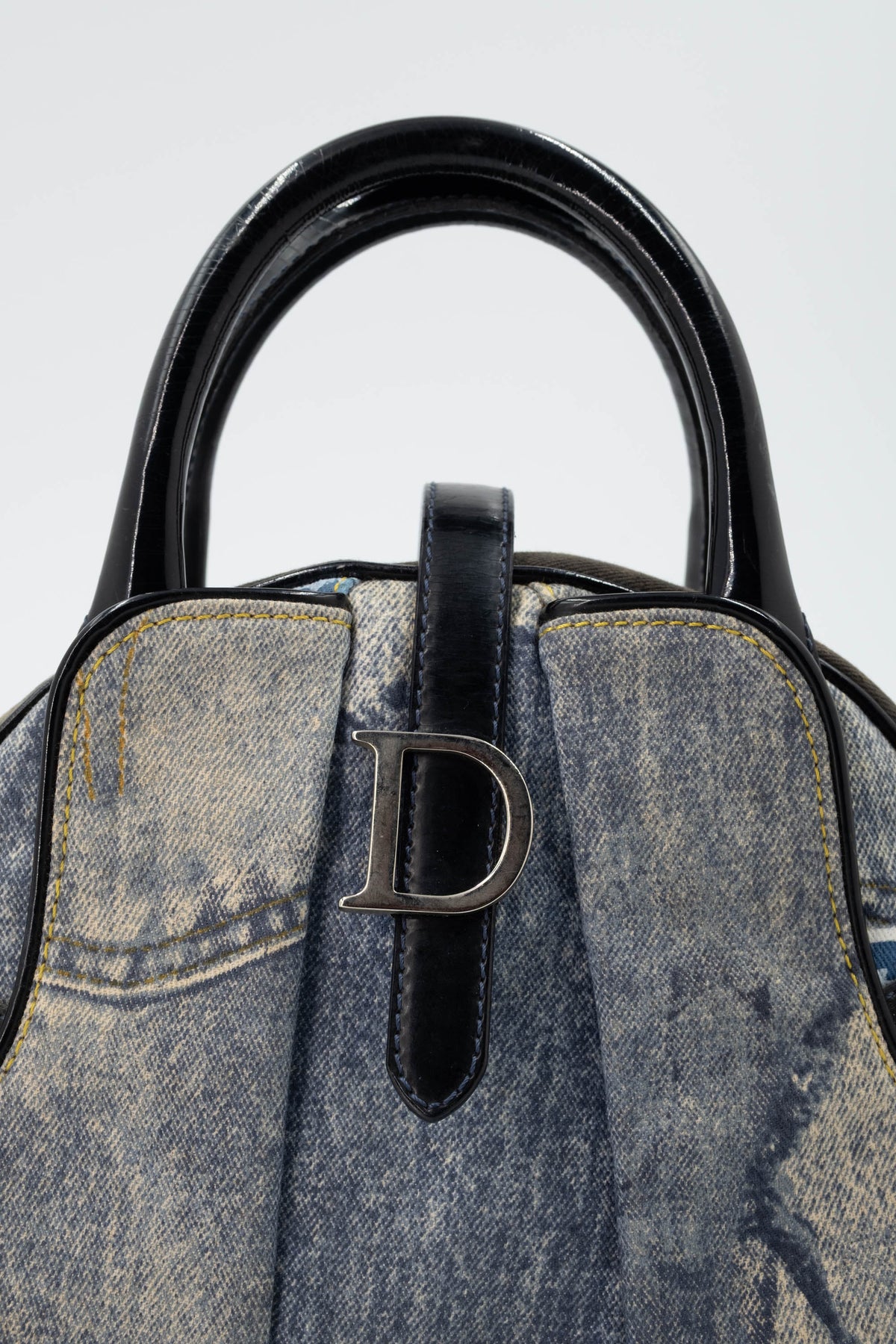 Christian Dior Denim Speedway Saddle Bowler Bag Size Mini 2001