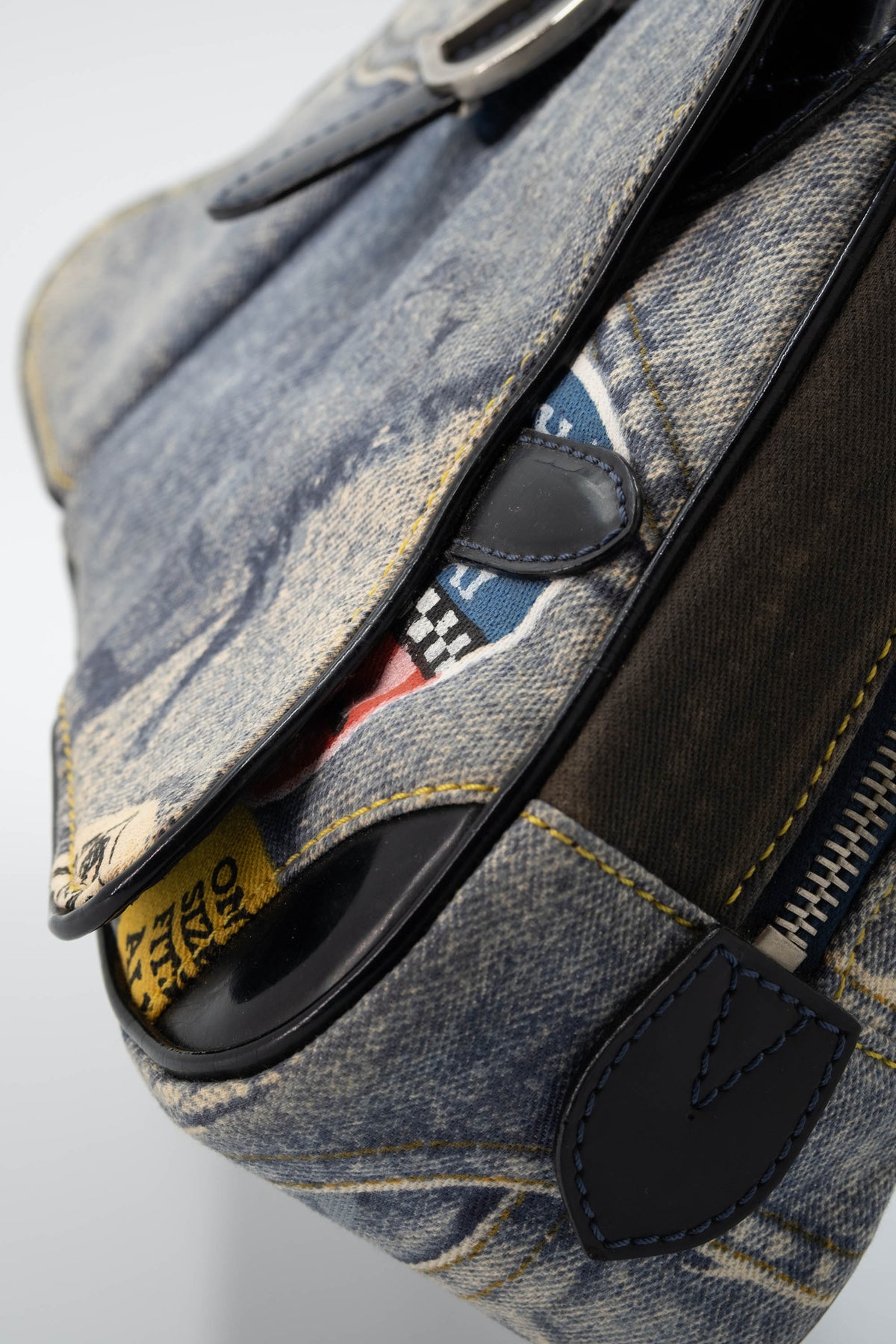 Christian Dior Denim Speedway Saddle Bowler Bag Size Mini 2001