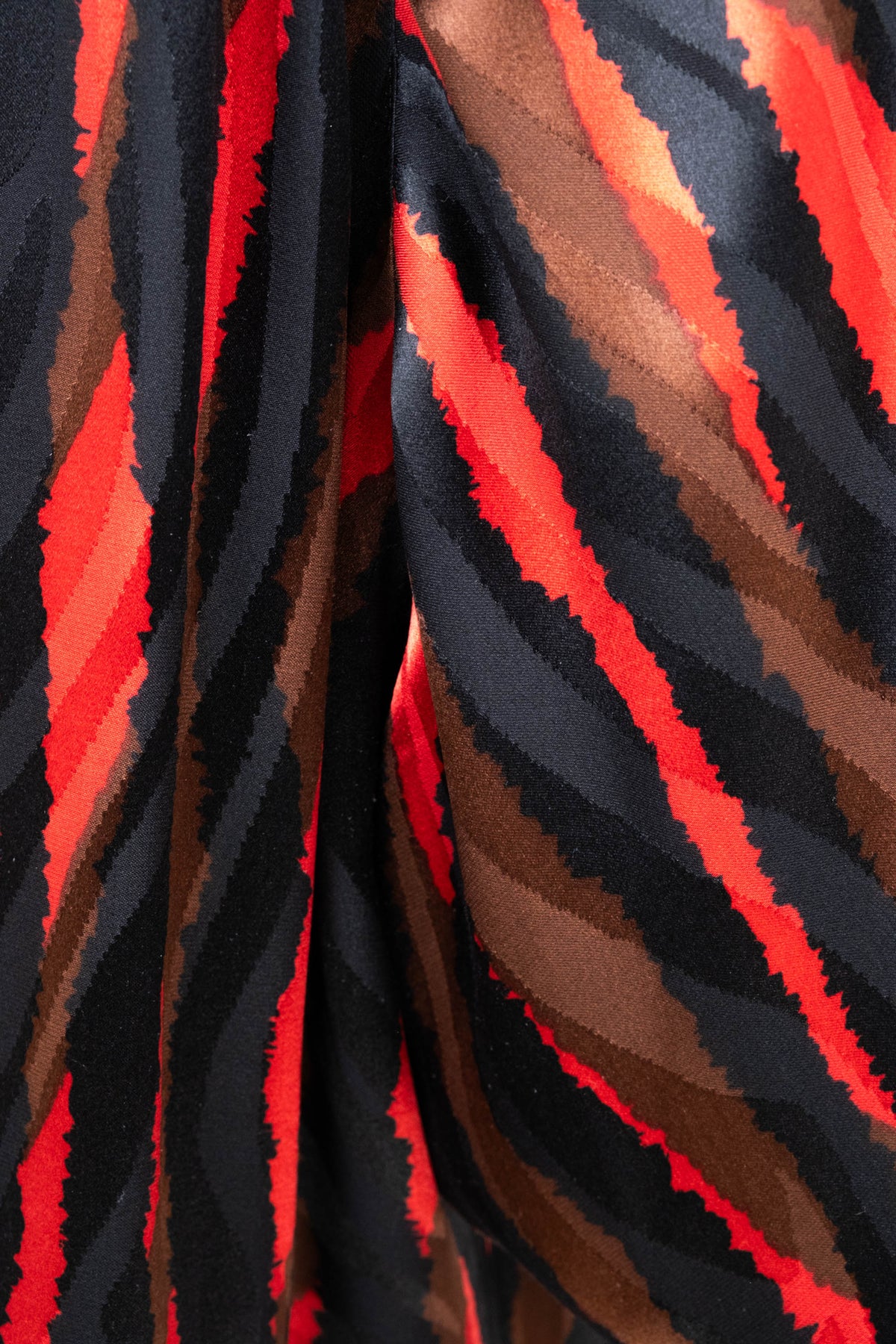 Christian Dior Black Red Brown Silk Tie Neck Dolman Sleeve Blouse 1970s Size M