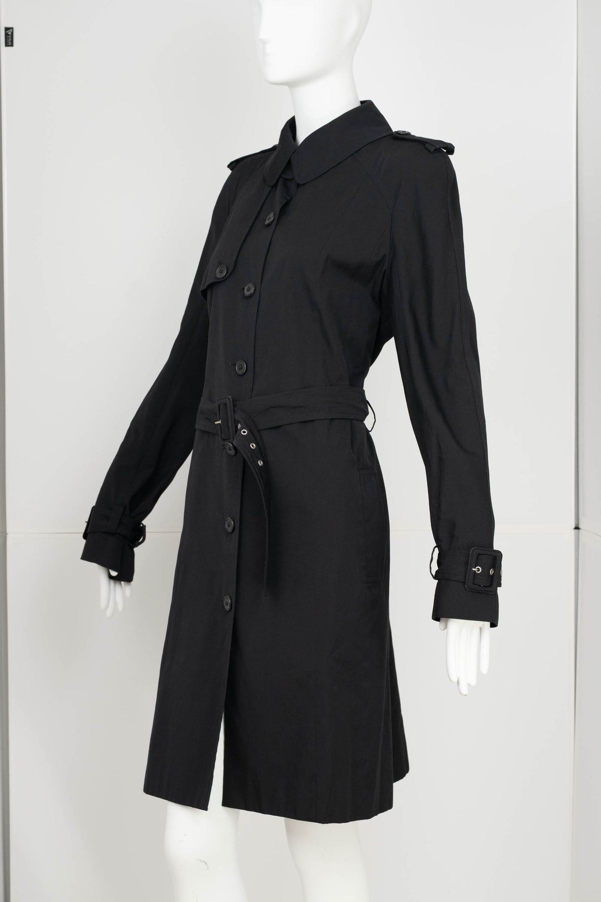 Christian Dior Vintage Black Trench Coat Size 44/10