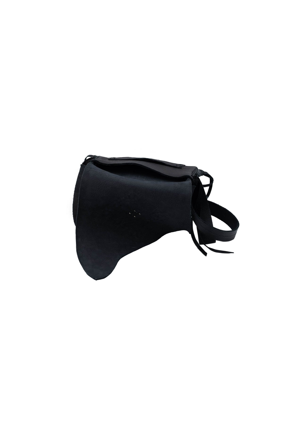 Colleen Cordero Black Leather Studded Shoulder Bag Size Medium