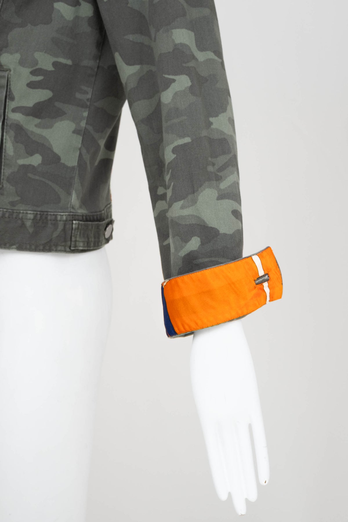 Customized Camo Jacket With Hermes Scarf Accents