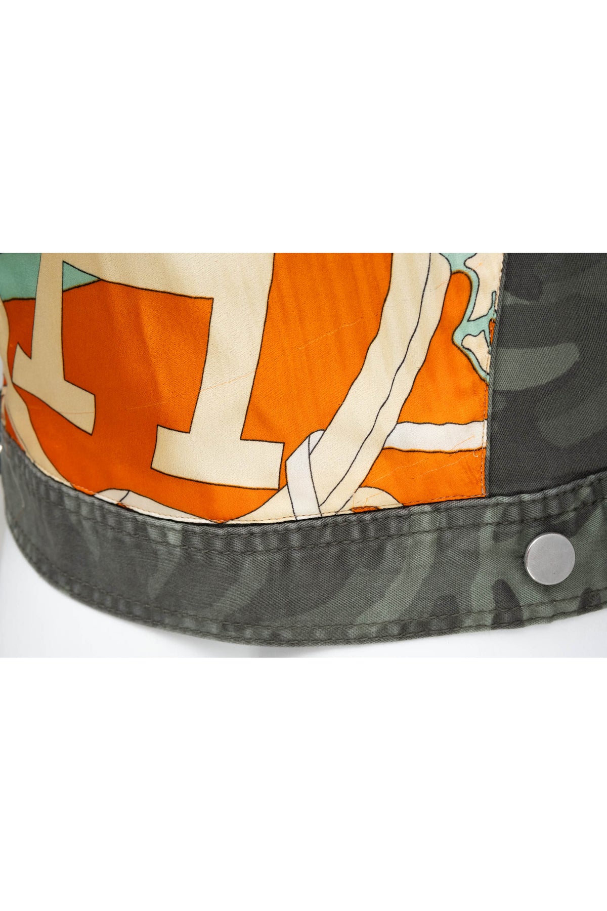 Customized Camo Jacket With Hermes Scarf Accents