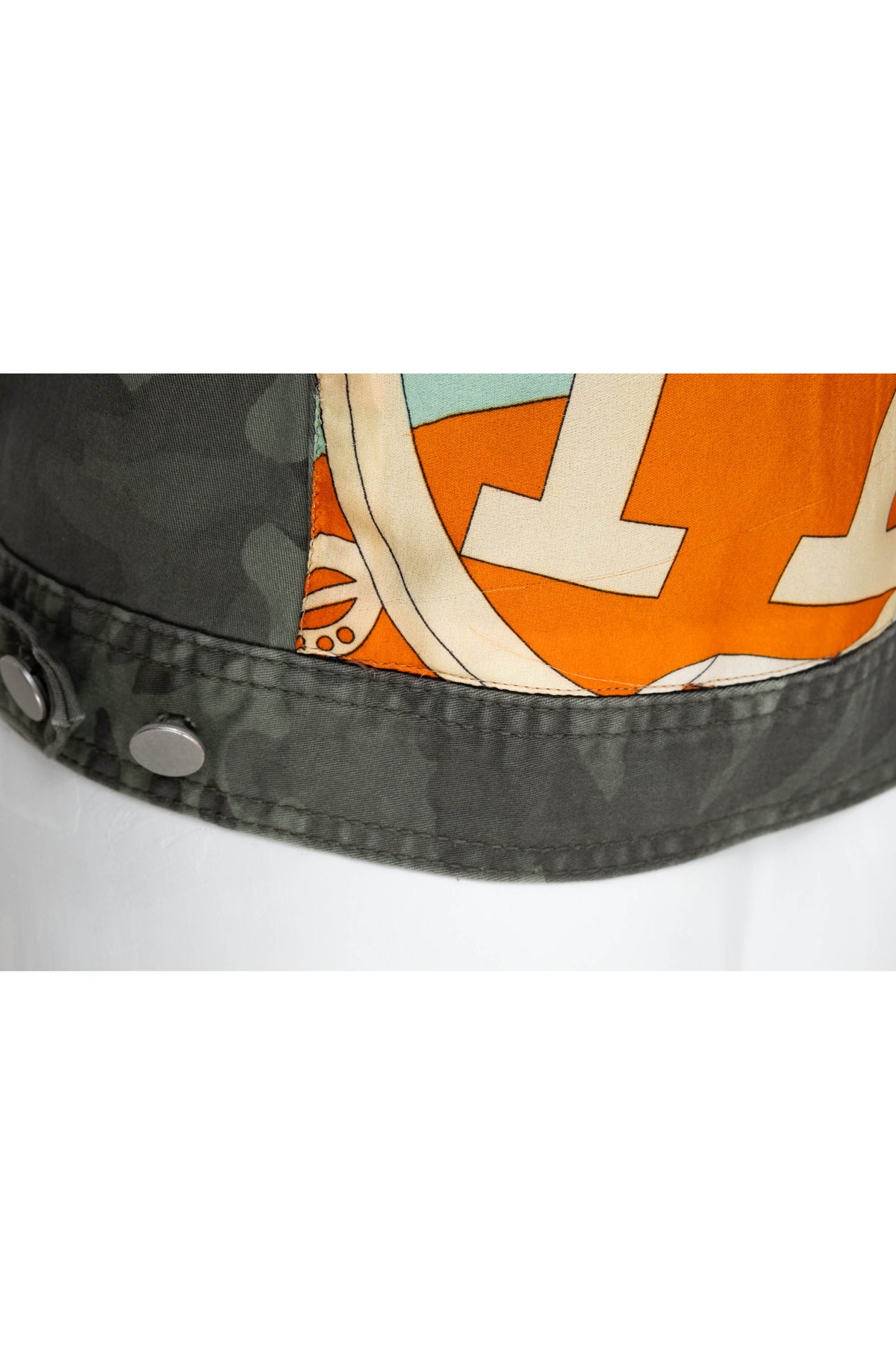 Customized Camo Jacket With Hermes Scarf Accents