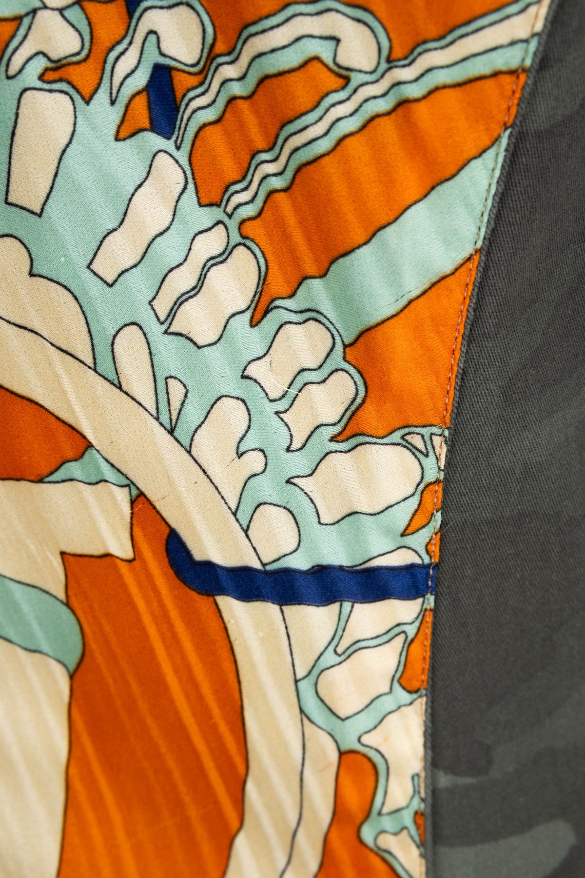Customized Camo Jacket With Hermes Scarf Accents