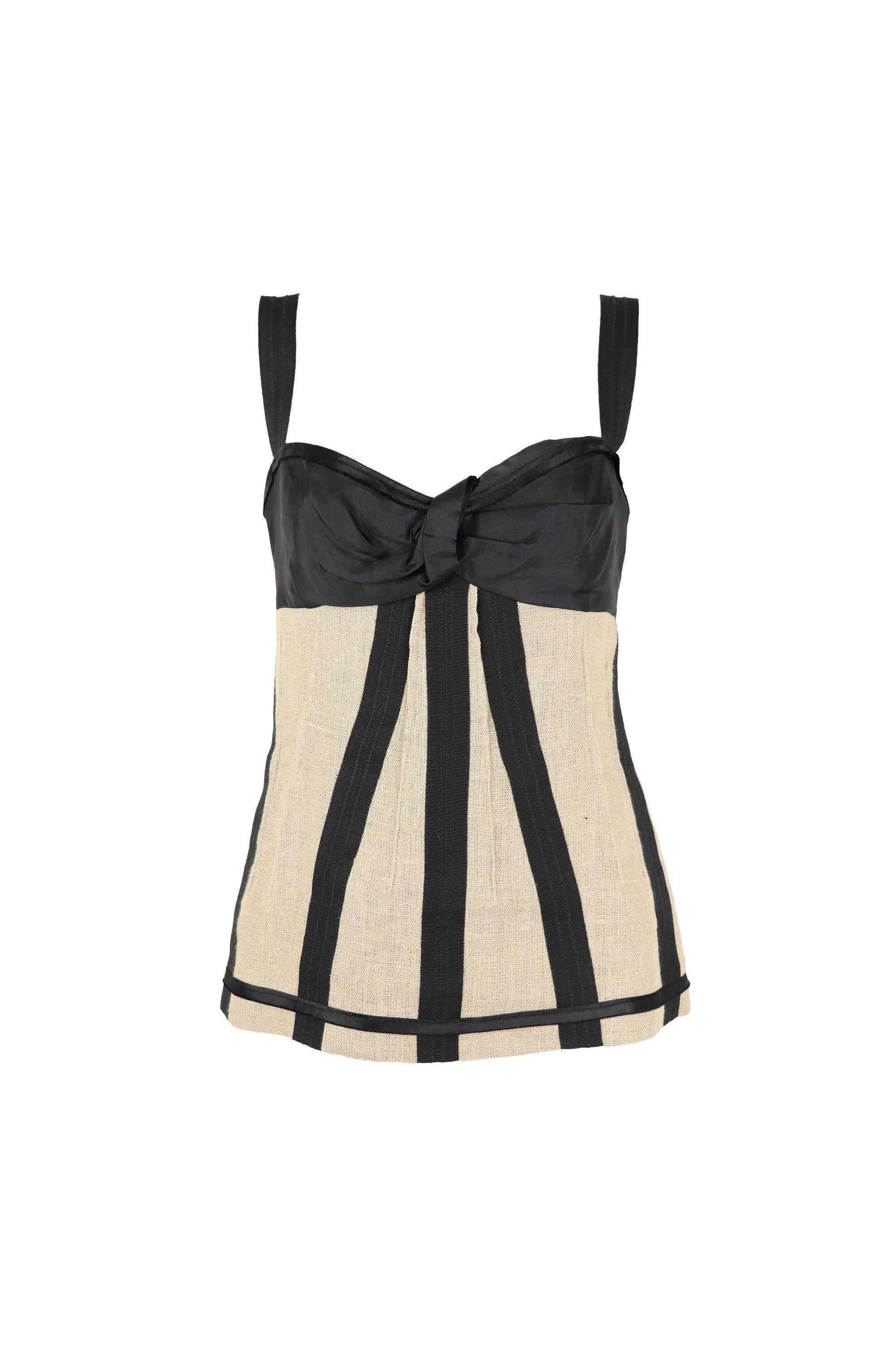 D&G Linen & Faille Bustier Top