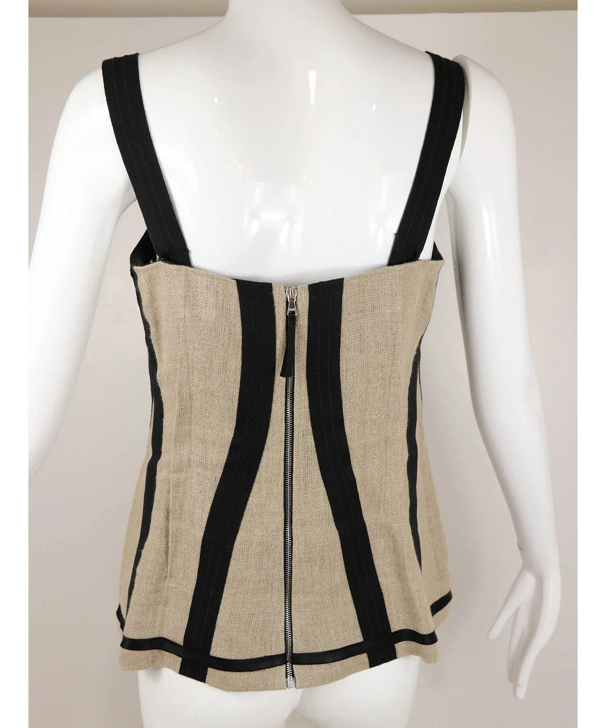 D&amp;G Linen &amp; Faille Bustier Top