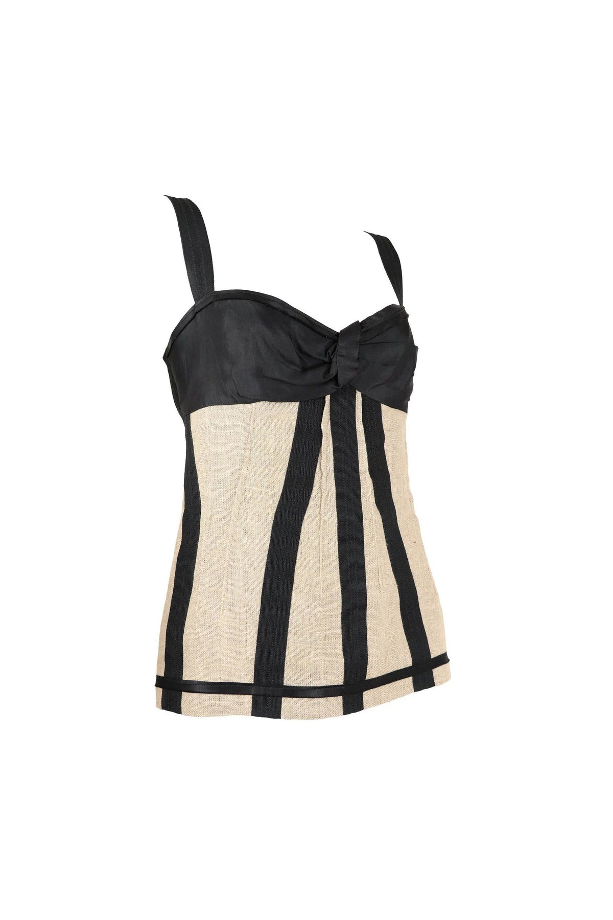 D&amp;G Linen &amp; Faille Bustier Top