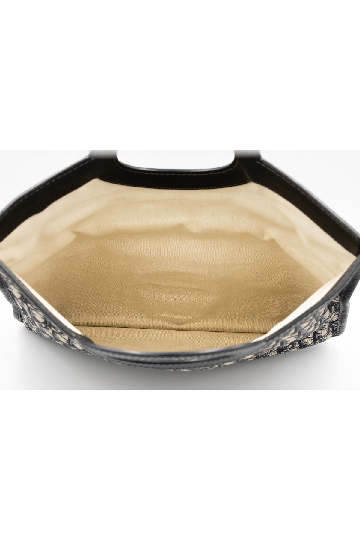 Dior Navy and Beige Trotter Fold Over Clutch Purse 2018