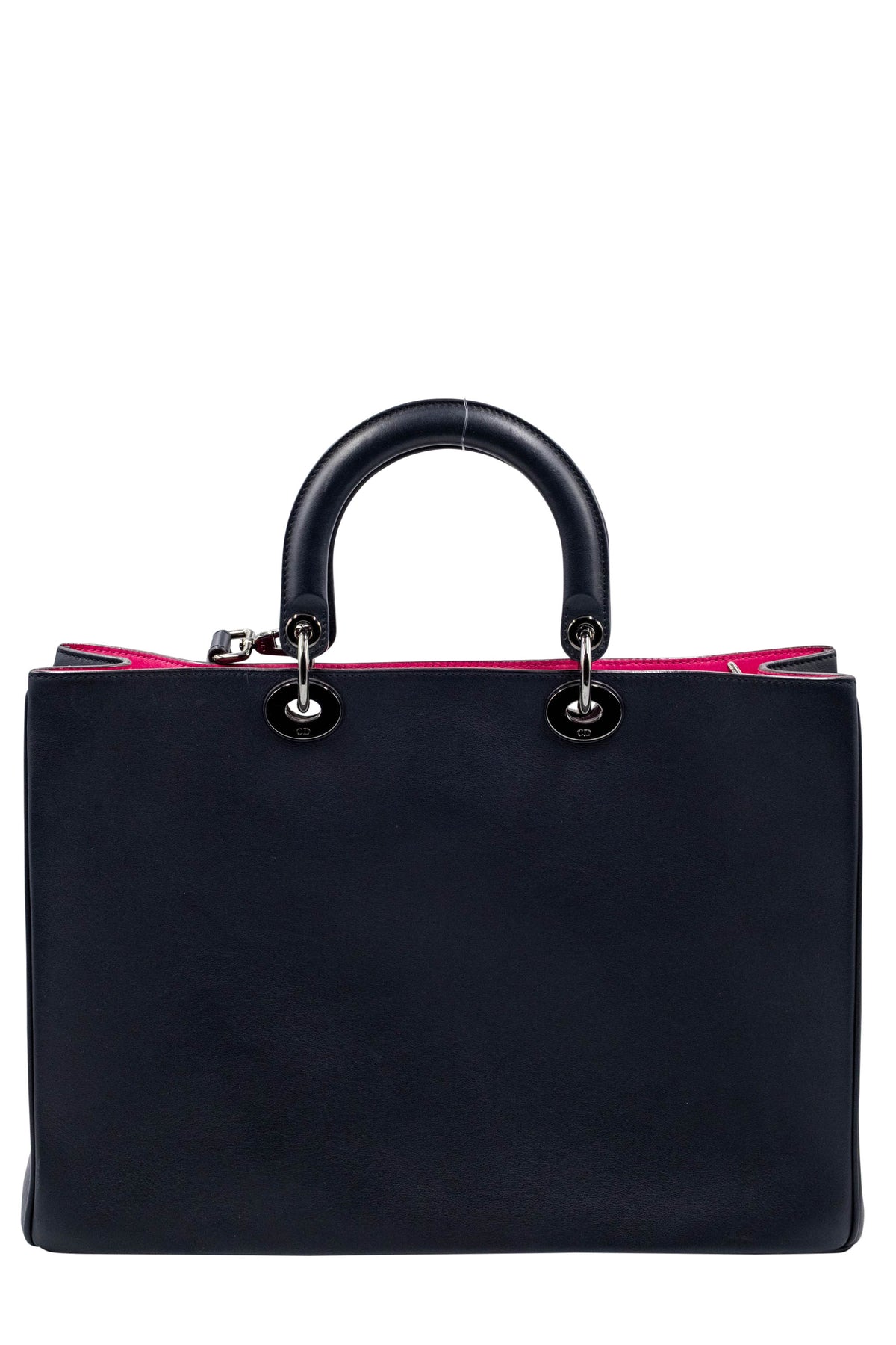 Christian Dior Navy and Pink Lady Dior Leather Tote
