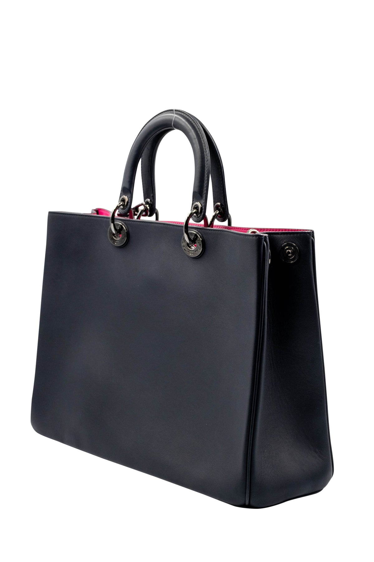 Christian Dior Navy and Pink Lady Dior Leather Tote