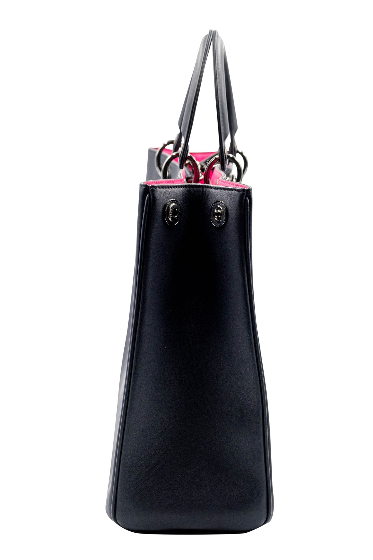 Christian Dior Navy and Pink Lady Dior Leather Tote
