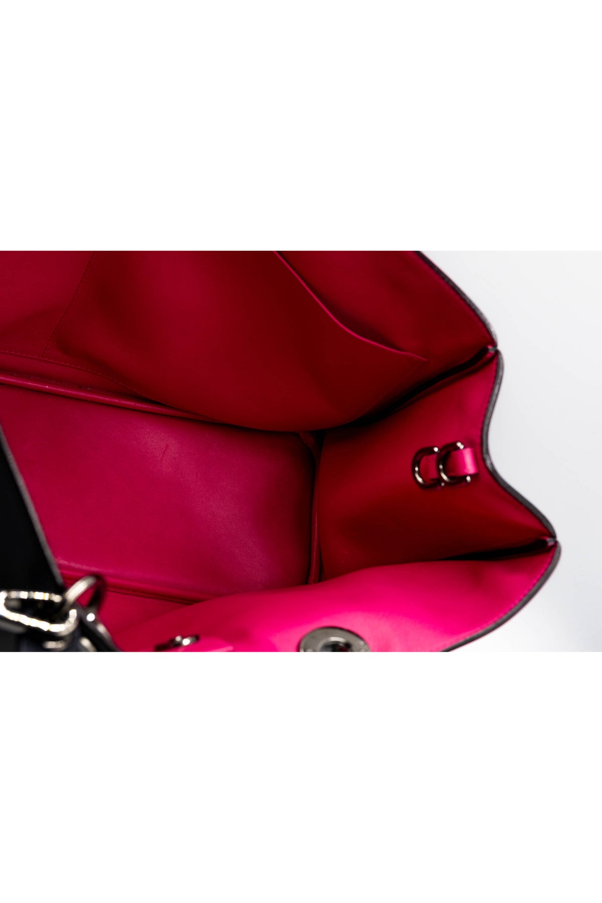 Christian Dior Navy and Pink Lady Dior Leather Tote