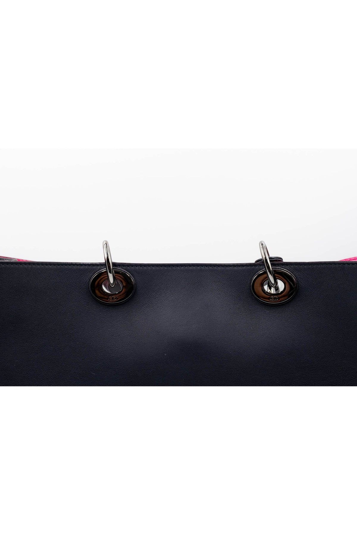 Christian Dior Navy and Pink Lady Dior Leather Tote