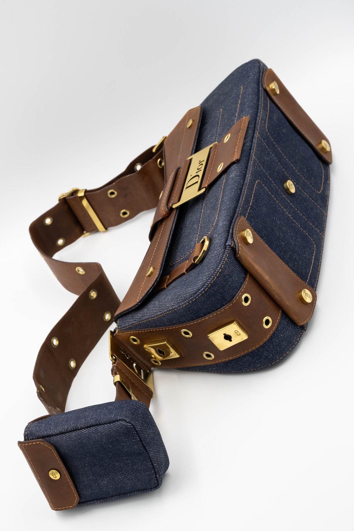 Christian Dior Galliano Street Chic Denim Purse 1 Pouch Y2K