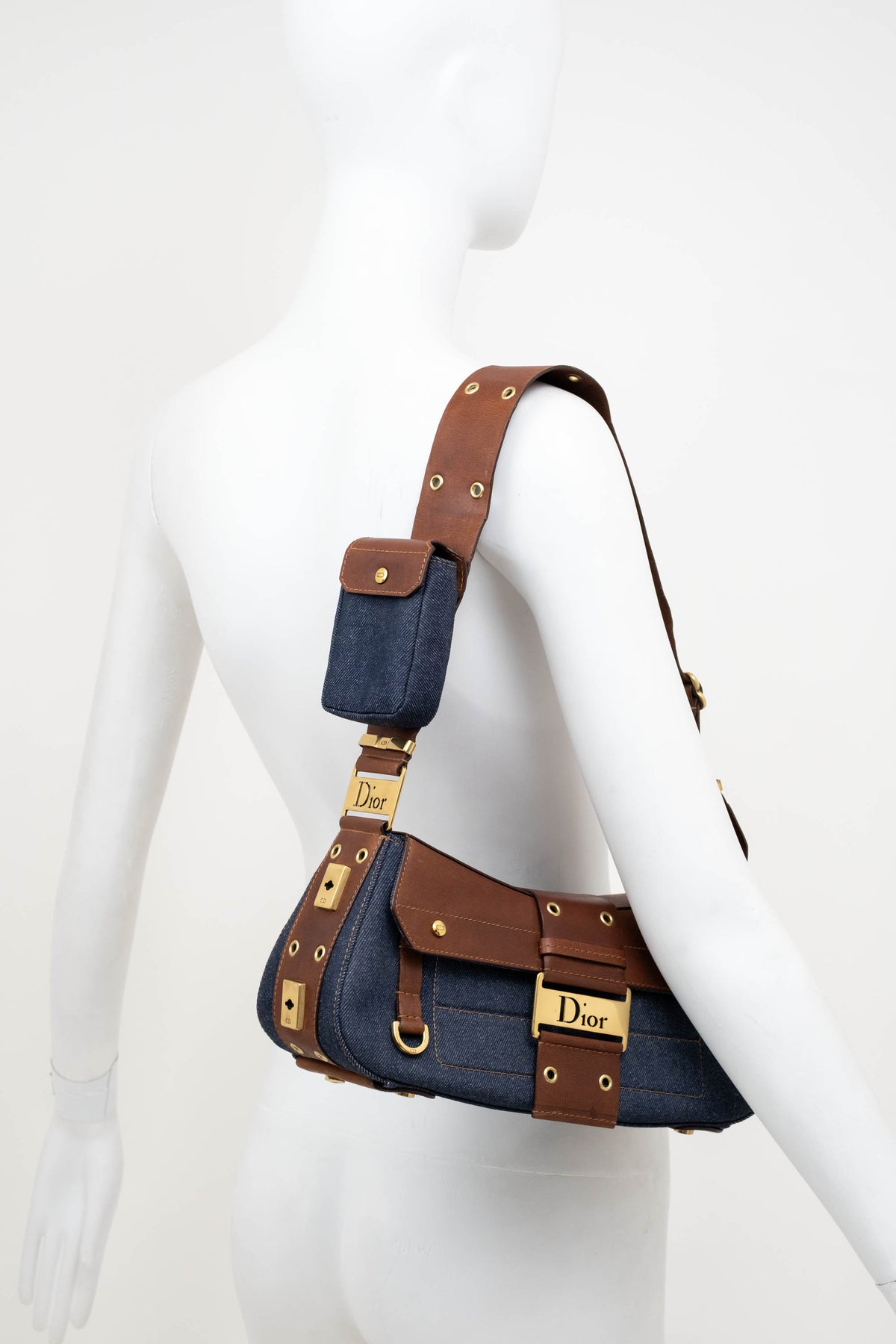 Christian Dior Galliano Street Chic Denim Purse 1 Pouch Y2K