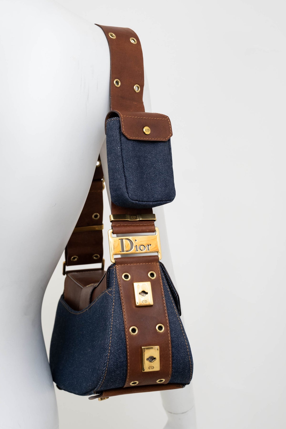 Christian Dior Galliano Street Chic Denim Purse 1 Pouch Y2K