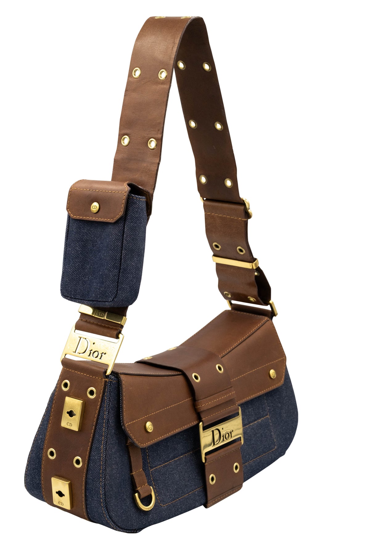 Christian Dior Galliano Street Chic Denim Purse 1 Pouch Y2K
