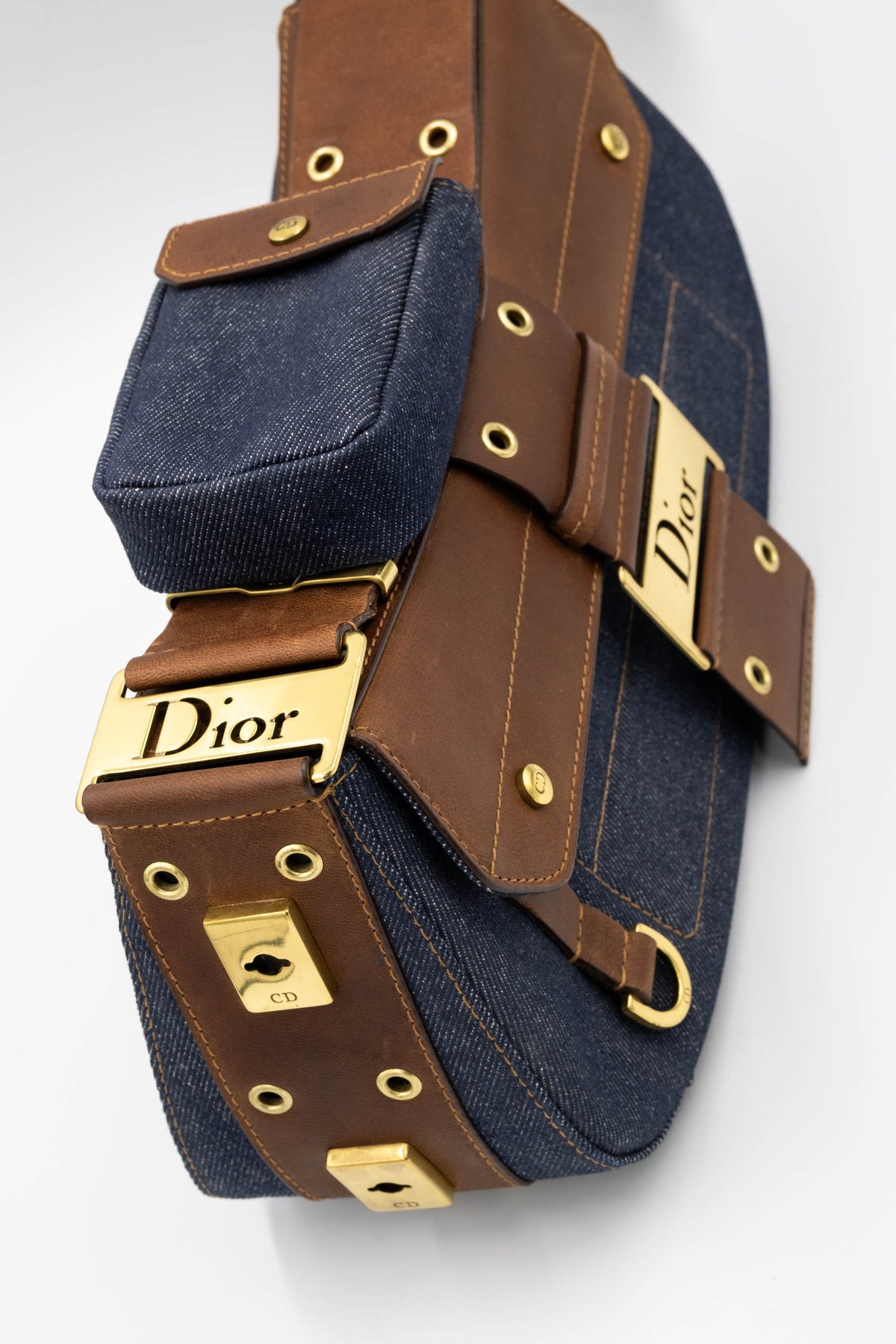 Christian Dior Galliano Street Chic Denim Purse 1 Pouch Y2K