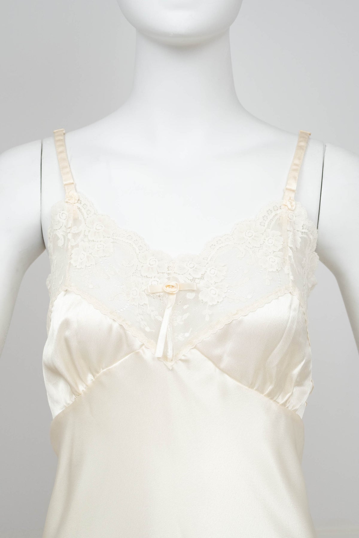 Christian Dior Vintage Light Pink Lace Trim Bias Slip Dress