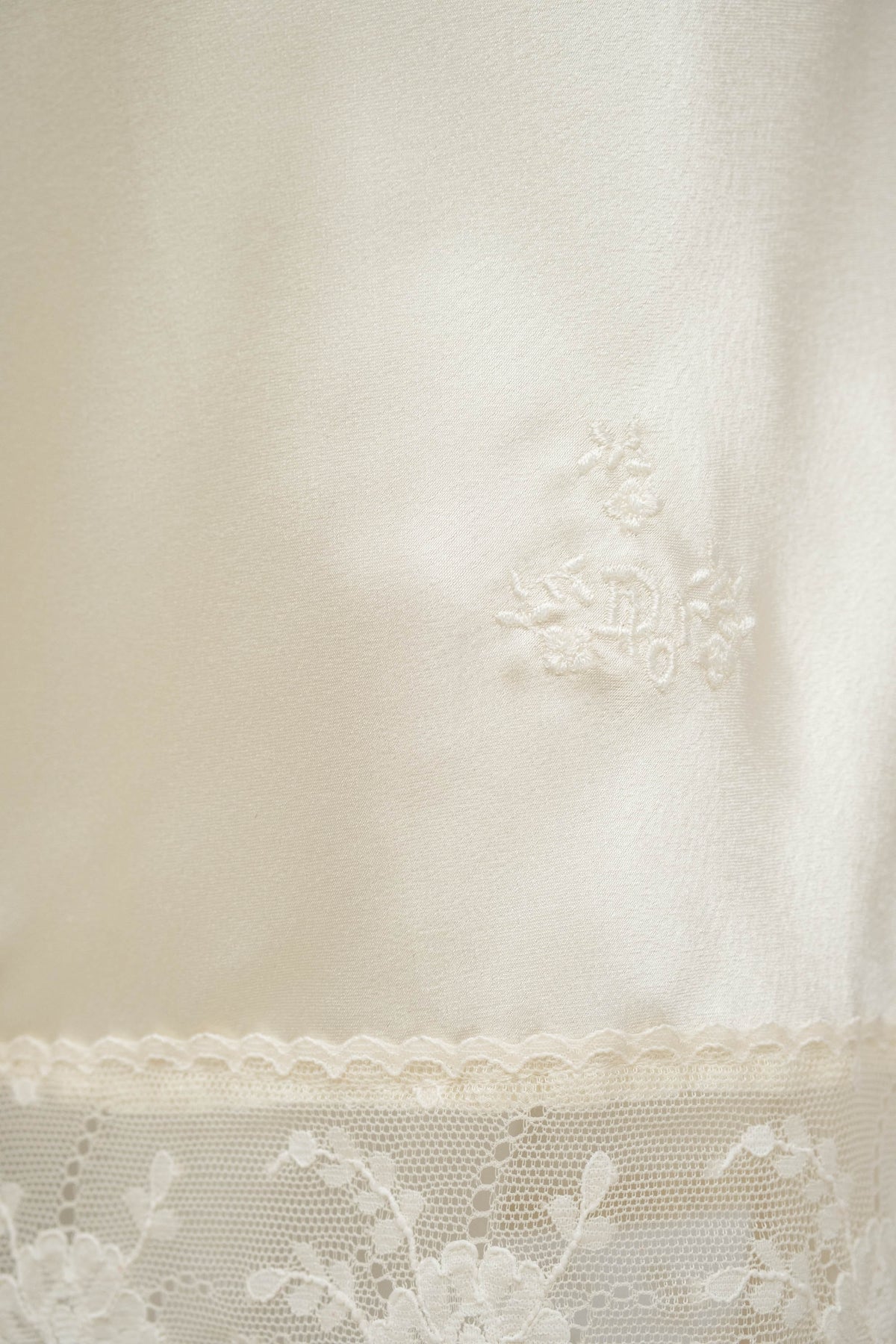 Christian Dior Vintage Light Pink Lace Trim Bias Slip Dress