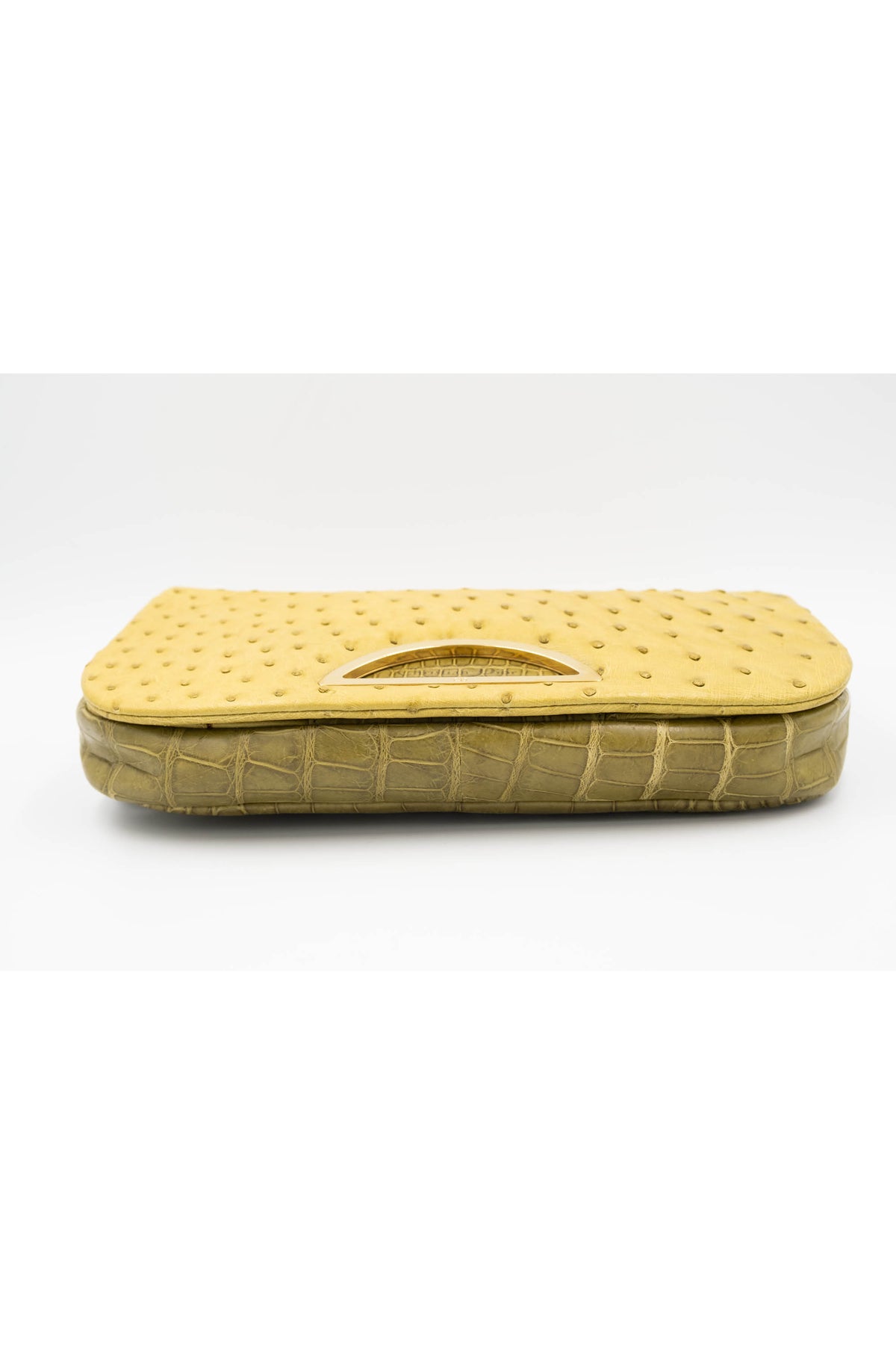 Christian Dior Galliano Olive Alligator Ostrich Malice Pochette Purse Y2K