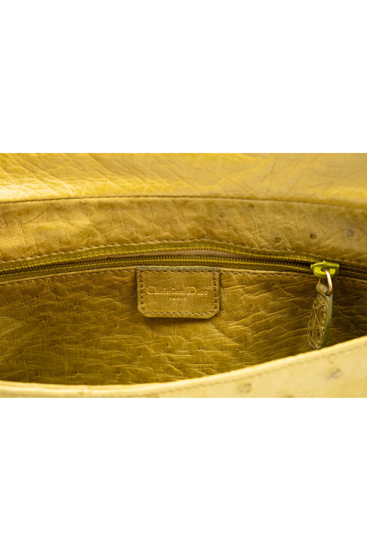 Christian Dior Galliano Olive Alligator Ostrich Malice Pochette Purse Y2K