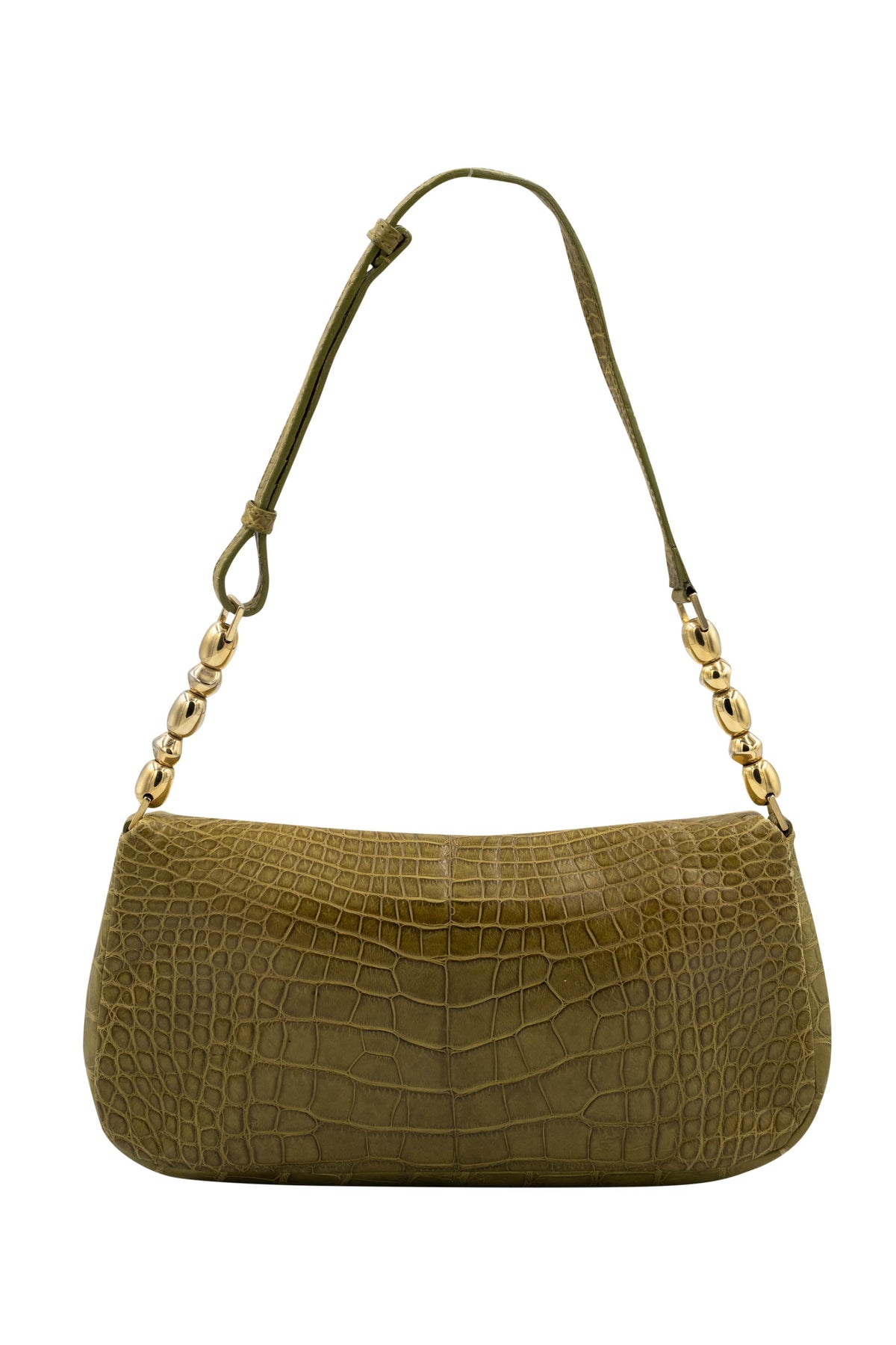 Christian Dior Galliano Olive Alligator Ostrich Malice Pochette Purse Y2K