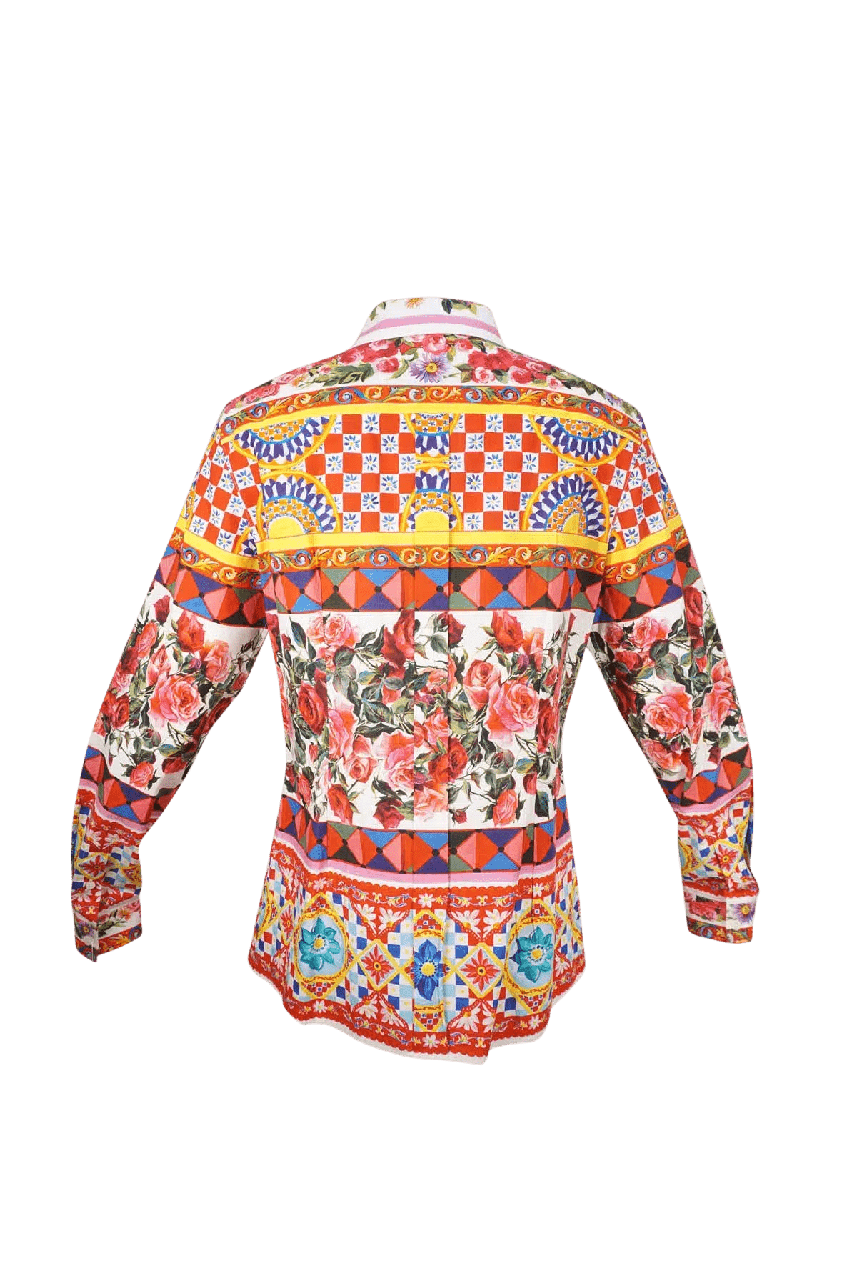 Dolce & Gabbana Multi-Color Italy Mixed Print Blouse Shirt