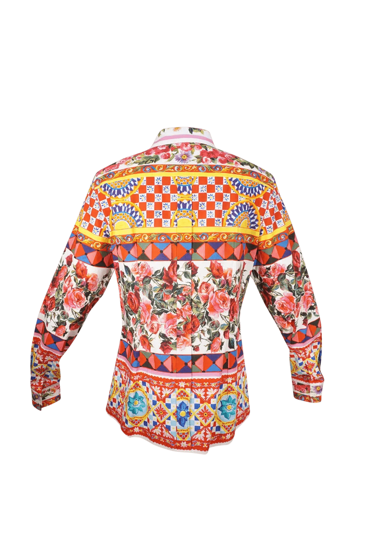 Dolce &amp; Gabbana Multi-Color Italy Mixed Print Blouse Shirt