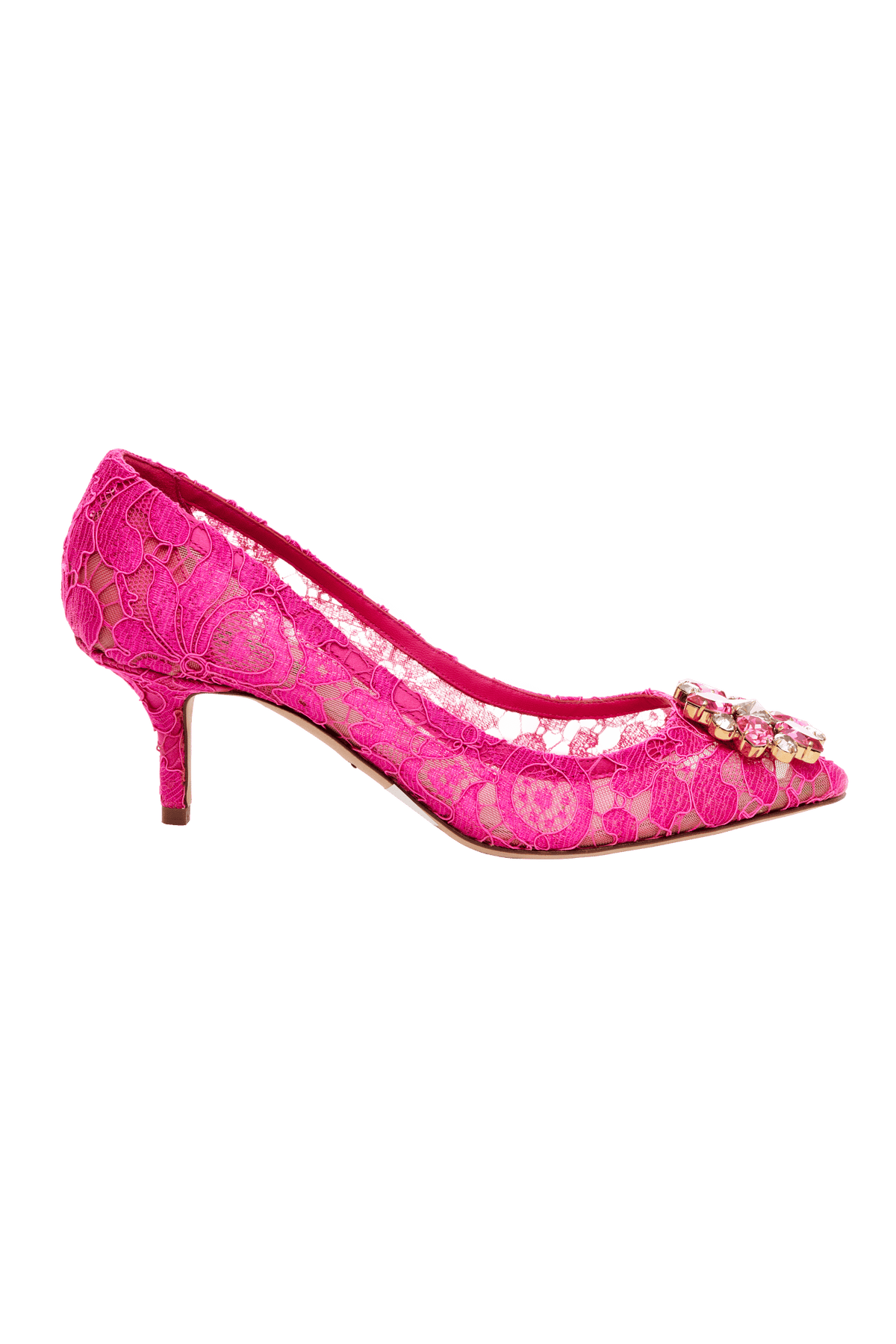 Dolce &amp; Gabbana Pink Lace Pumps 38.5