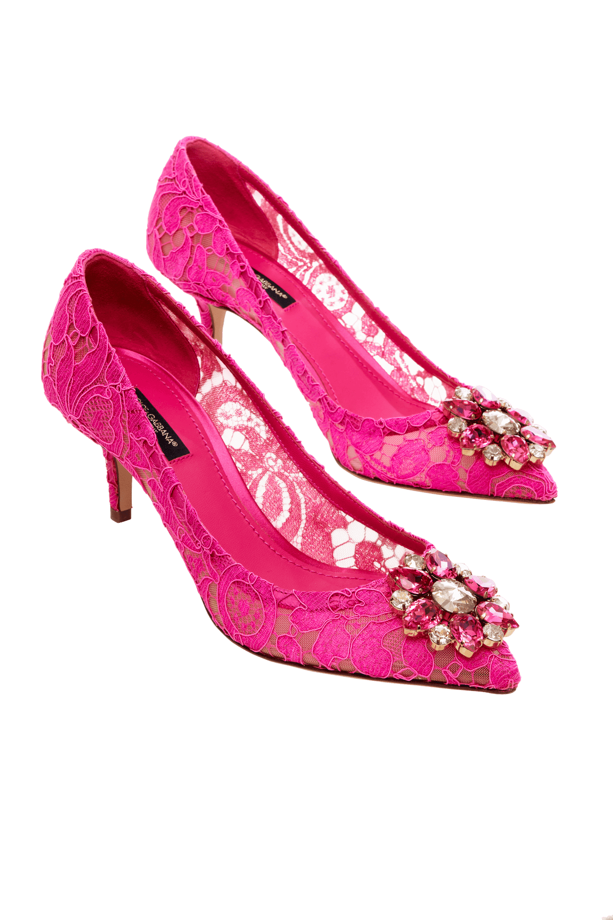 Dolce &amp; Gabbana Pink Lace Pumps 38.5