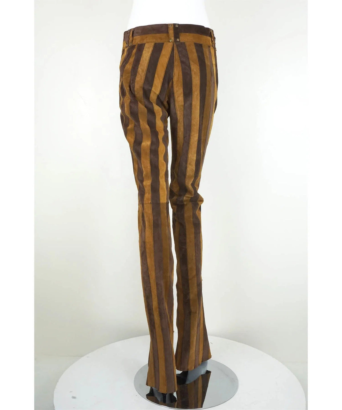 Dolce &amp; Gabbana Vintage Vertical Striped Suede Pants Y2K Early 2000&#39;s