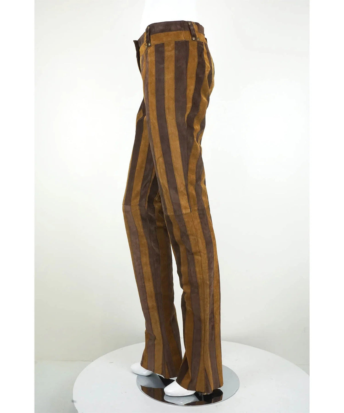 Dolce &amp; Gabbana Vintage Vertical Striped Suede Pants Y2K Early 2000&#39;s