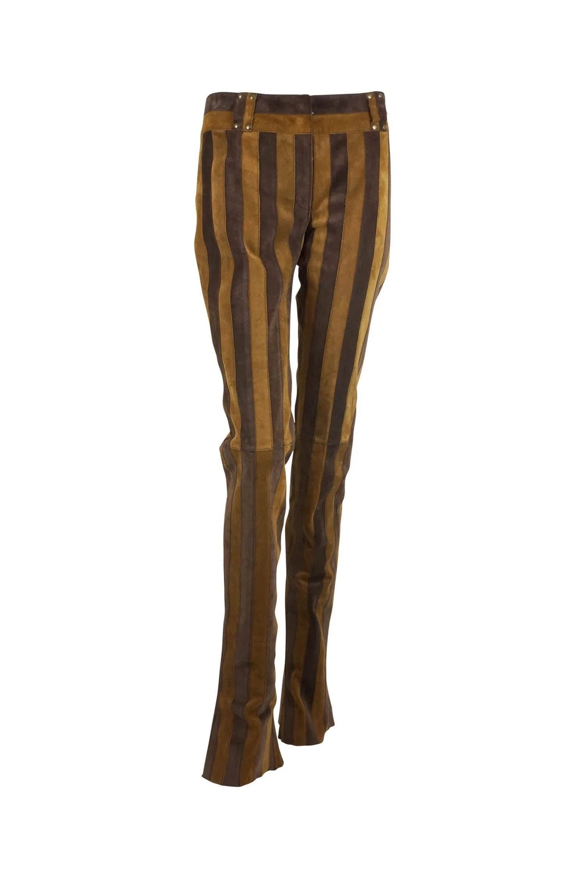 Dolce &amp; Gabbana Vintage Vertical Striped Suede Pants Y2K Early 2000&#39;s