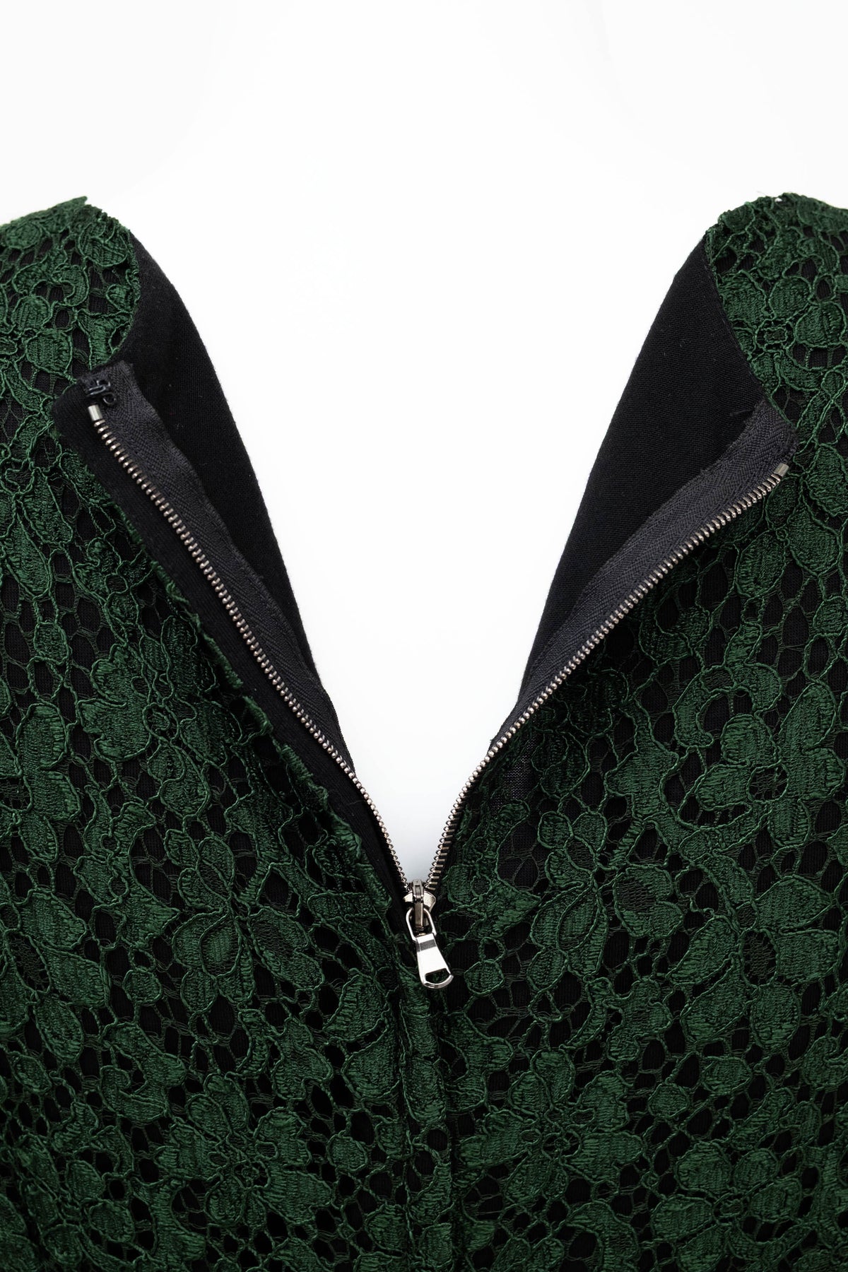 Dolce & Gabbana Green Lace Body Con Sleeveless Dress