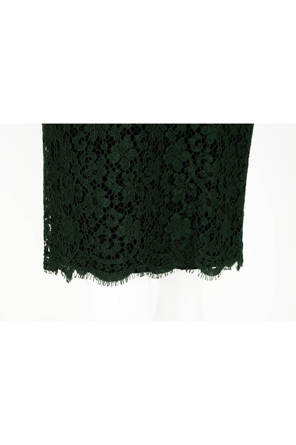 Dolce & Gabbana Green Lace Body Con Sleeveless Dress