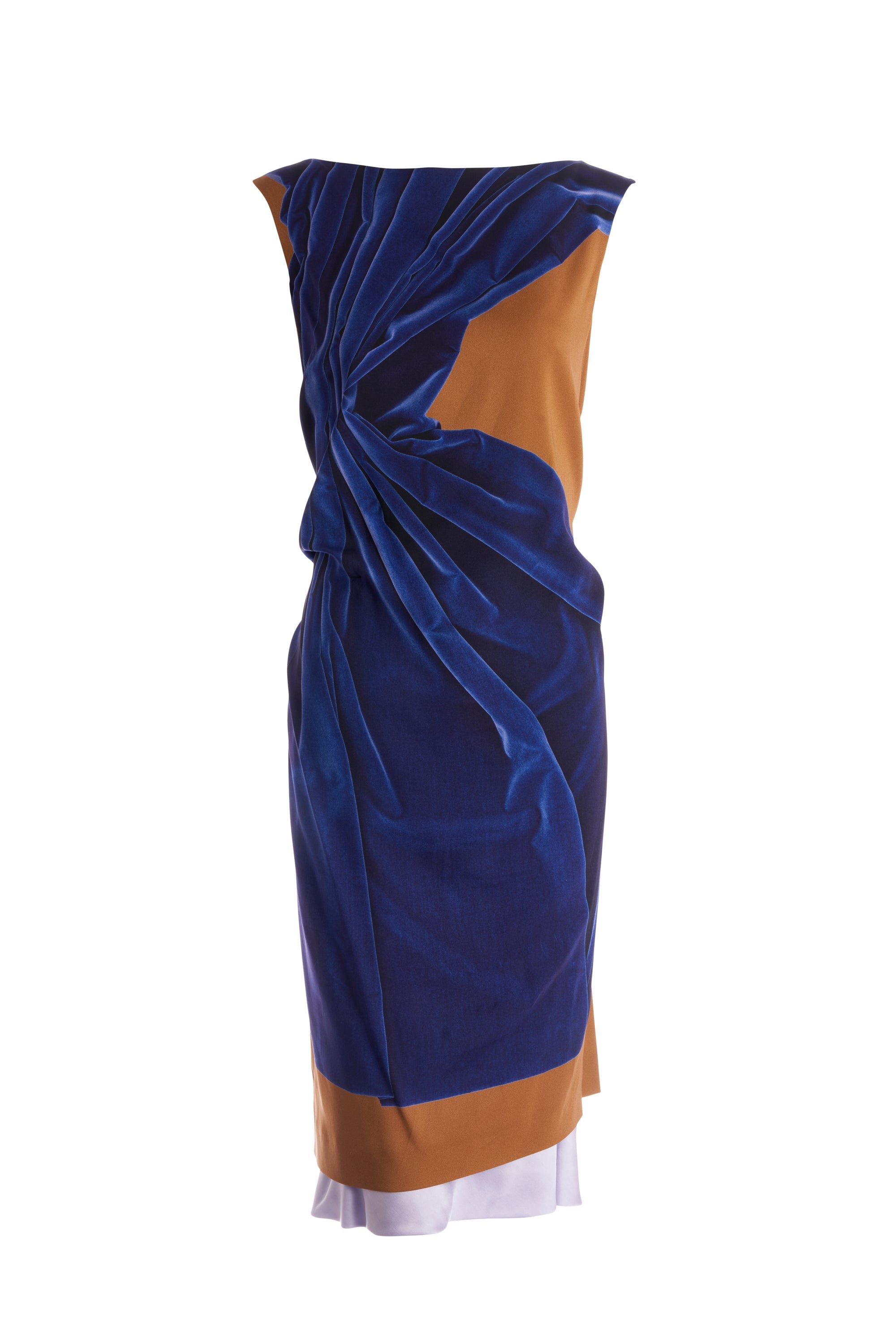 Dries Van Noten Navy and Brown Dress - Foxy Couture Carmel Dries Van Noten Navy and Brown Dress - Foxy Couture Carmel