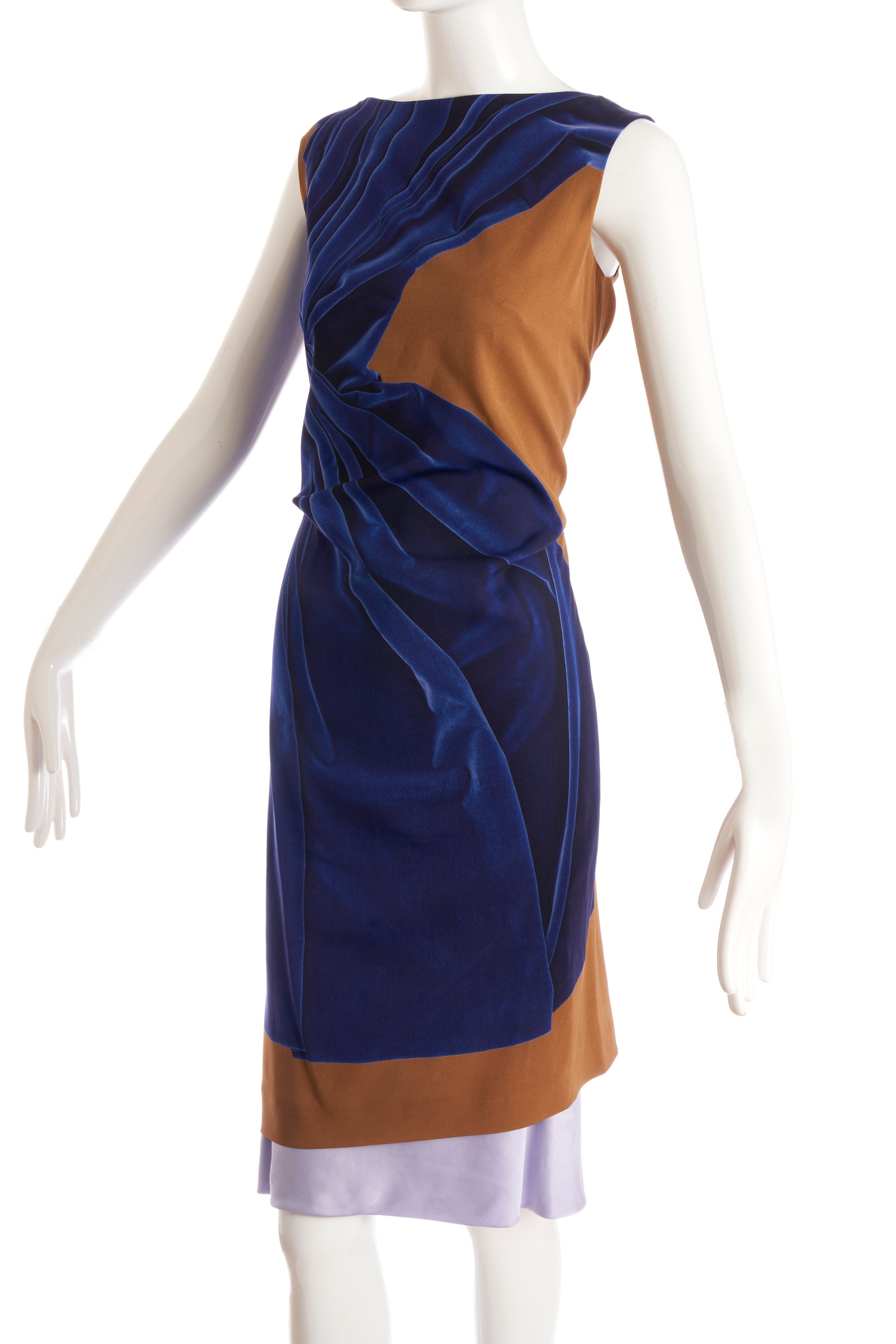 Dries Van Noten Navy and Brown Dress - Foxy Couture Carmel Dries Van Noten Navy and Brown Dress - Foxy Couture Carmel