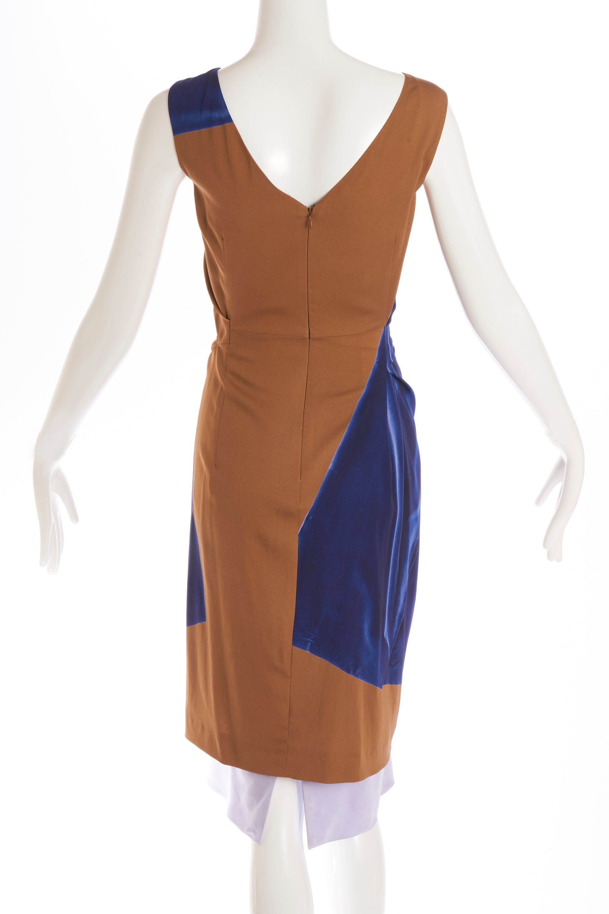 Dries Van Noten Navy and Brown Dress - Foxy Couture Carmel Dries Van Noten Navy and Brown Dress - Foxy Couture Carmel