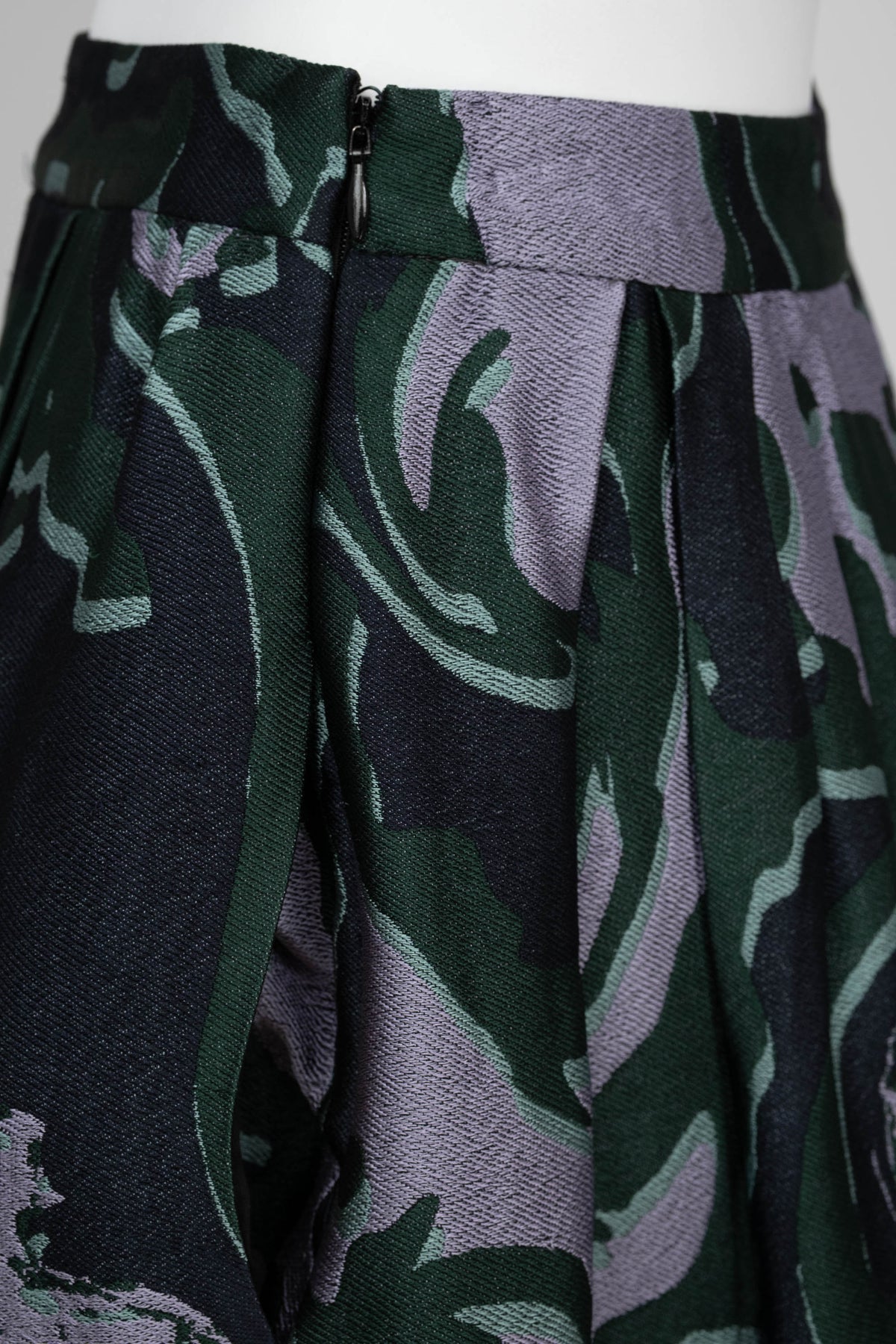 Dries Van Noten Green Floral Soni Abstract Jacquard A Line Skirt Size 34