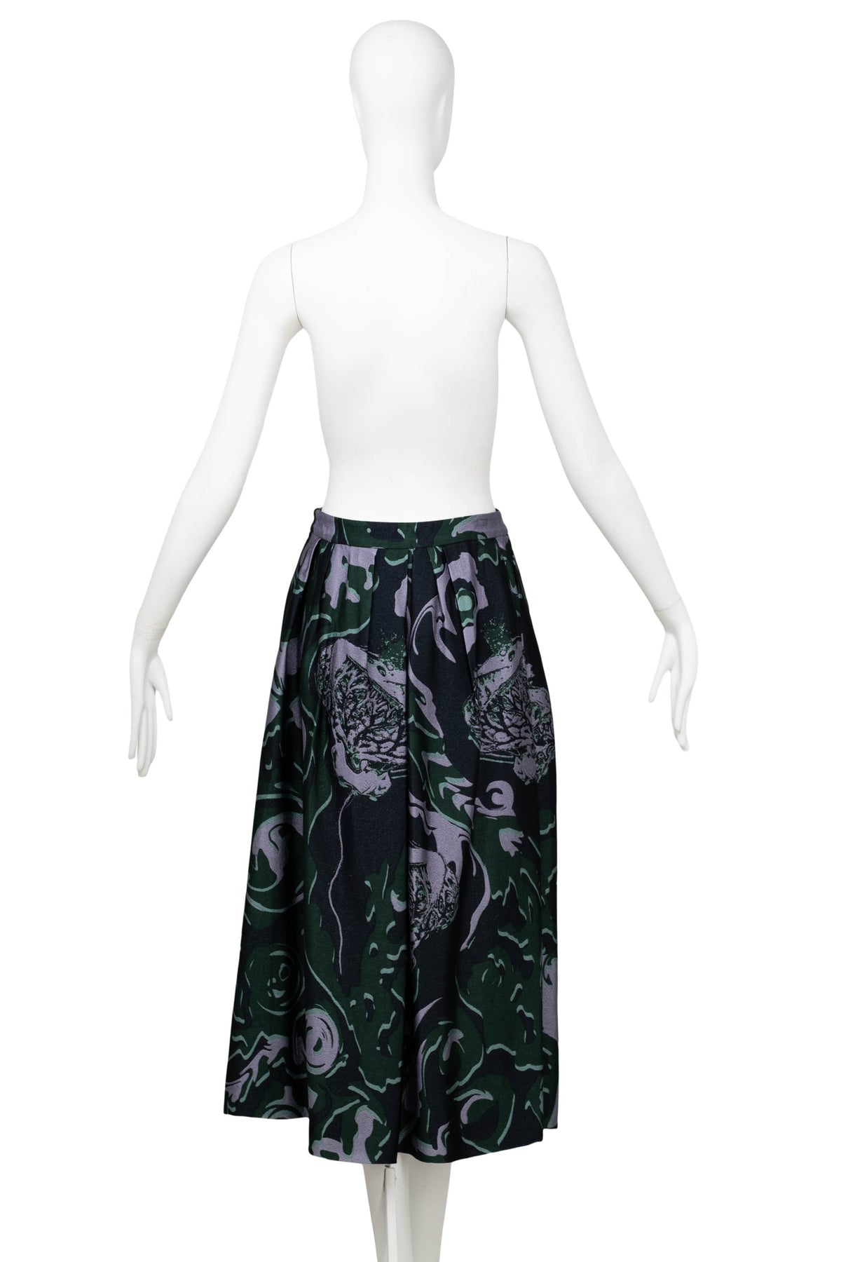 Dries Van Noten Green Floral Soni Abstract Jacquard A Line Skirt Size 34