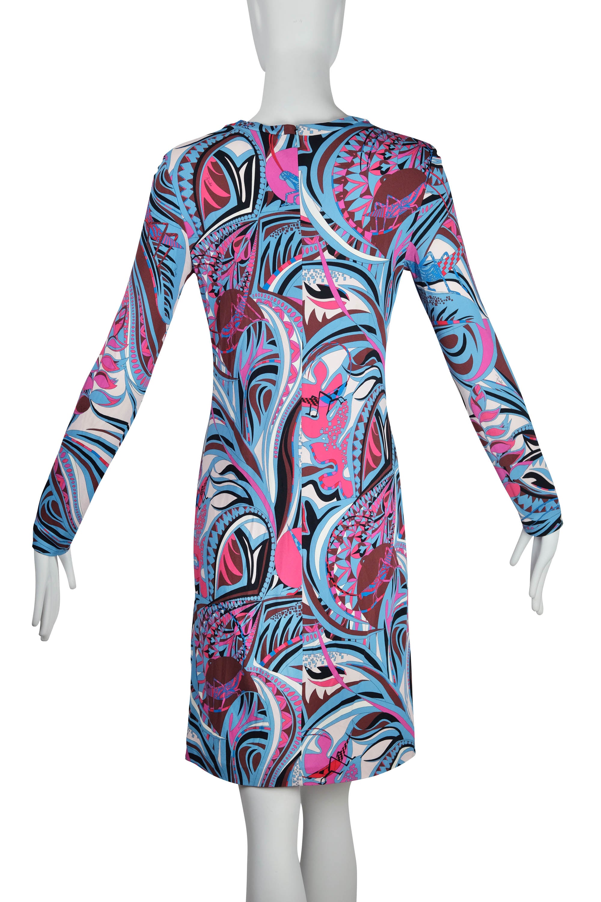 Emilio Pucci Pink Blue Long Sleeve Jersey Butterfly Grasshopper Print - Foxy Couture Carmel Emilio Pucci Pink Blue Long Sleeve Jersey Butterfly Grasshopper Print - Foxy Couture Carmel