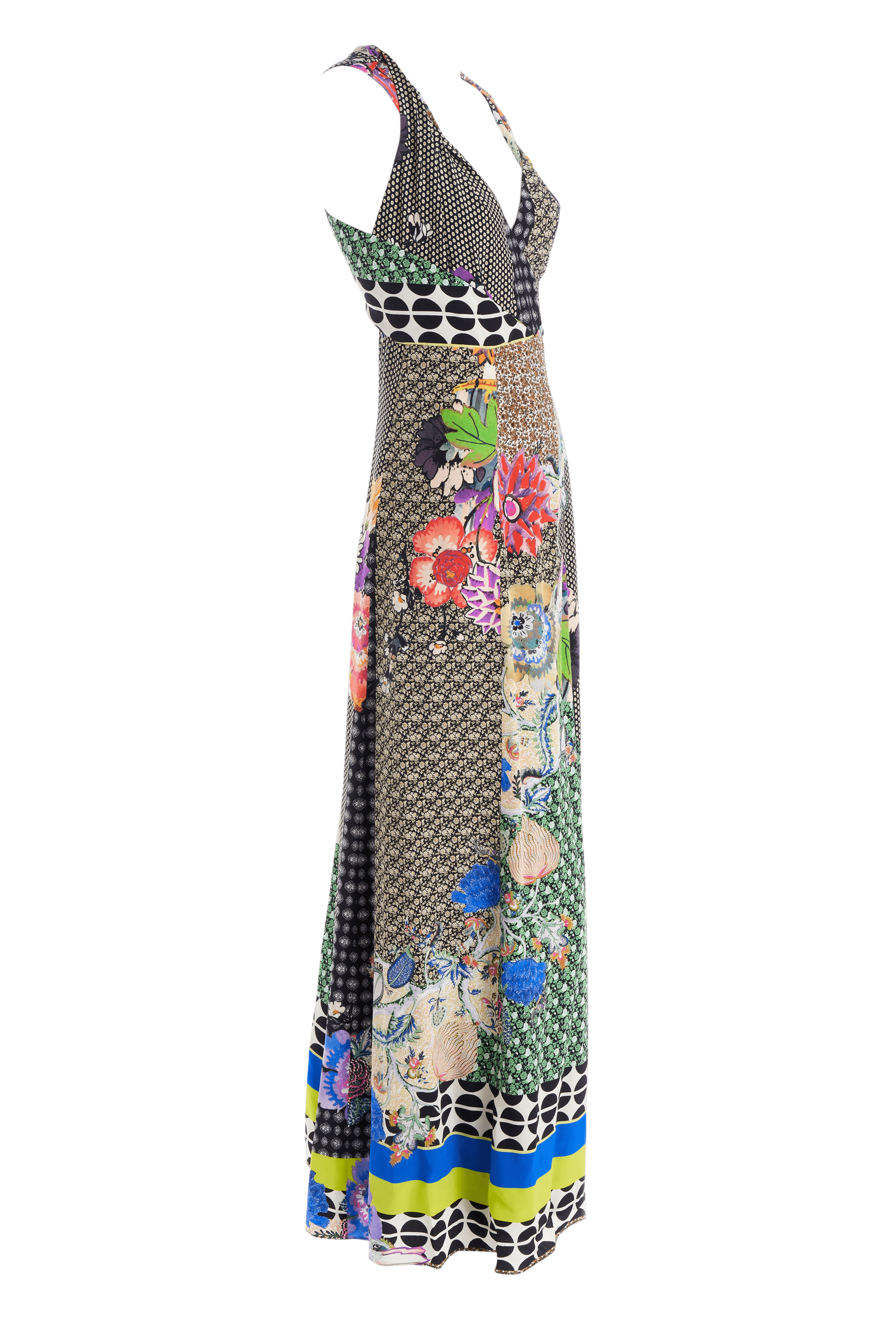 Etro Multicolor Mixed Print Midi Dress Size 44/8