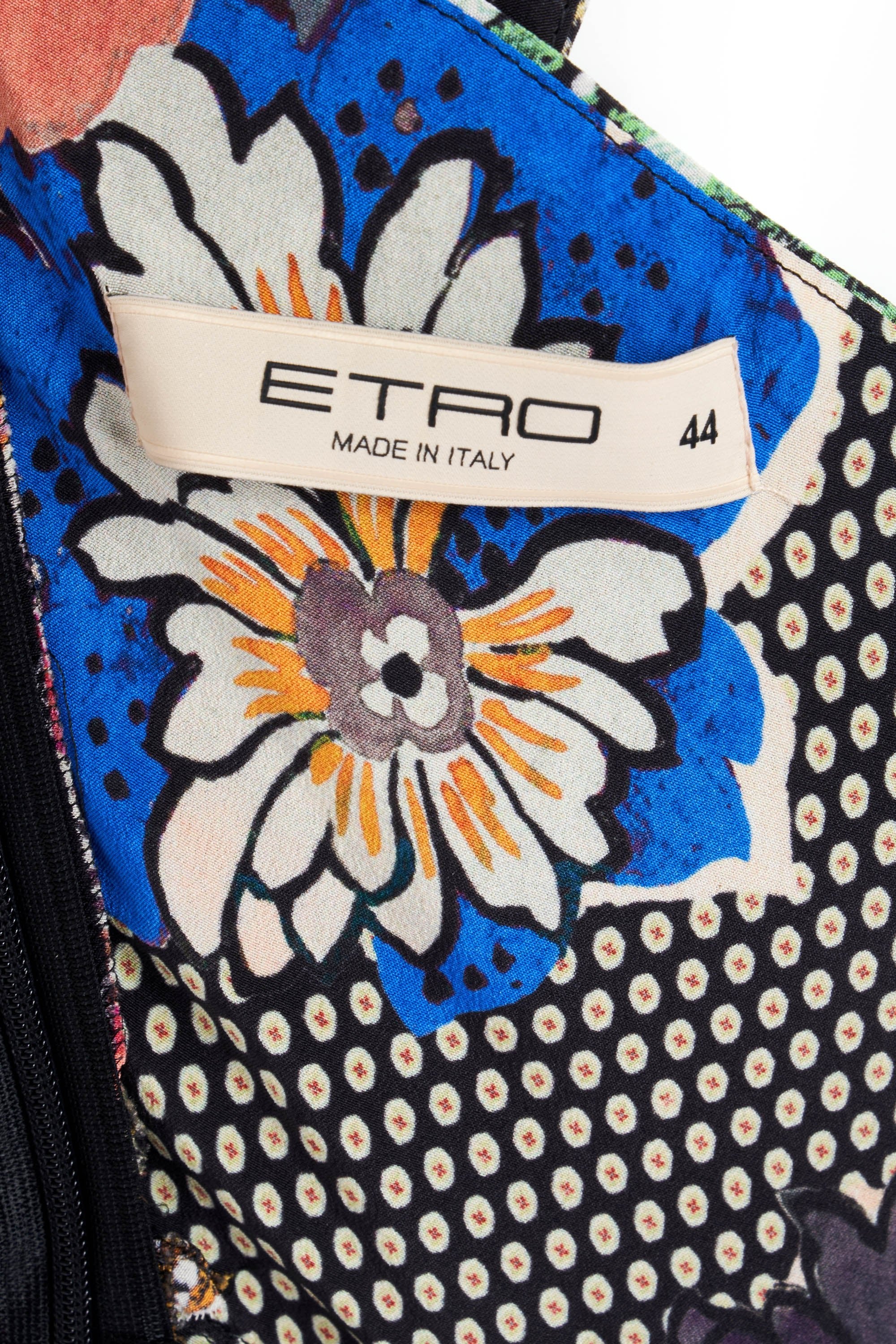 Etro Multicolor Mixed Print Midi Dress Size 44/8