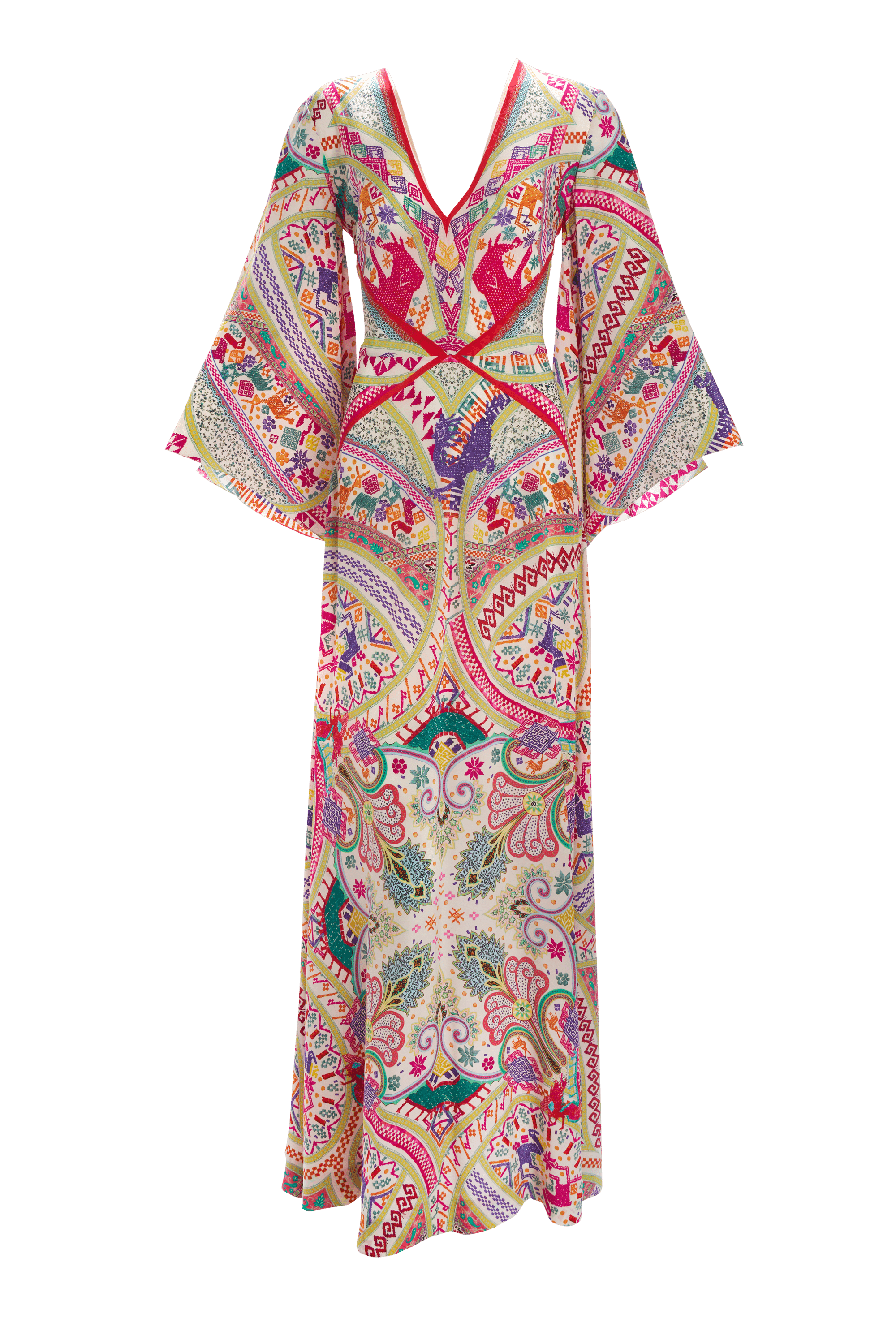Etro World Travels Cross Hatched Print Maxi Dress