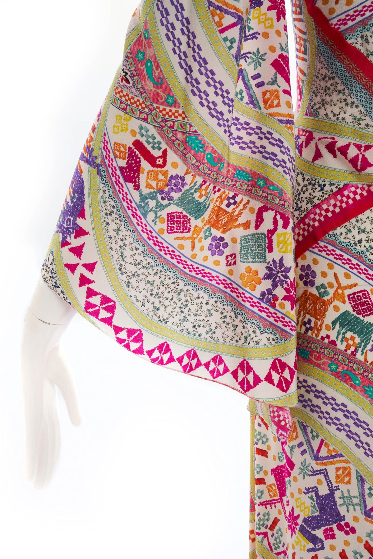 Etro World Travels Cross Hatched Print Maxi Dress