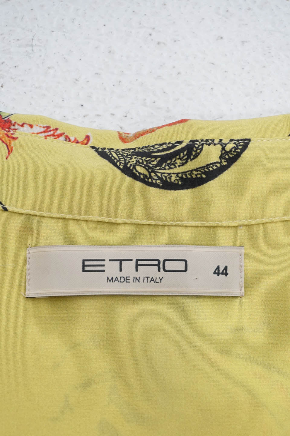 Etro Yellow Silk Print Dress with Australian Wildlife Size 44 / 8