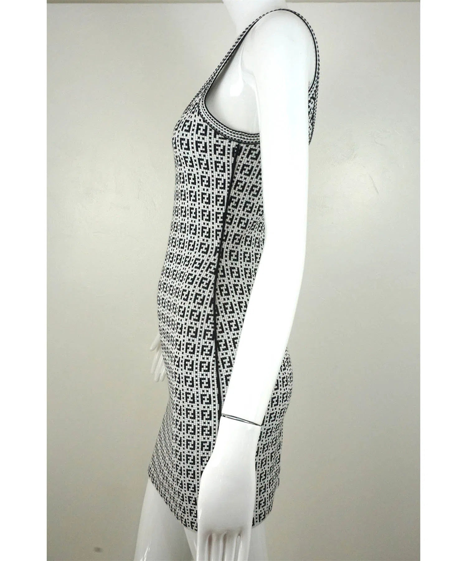 Fendi Zucca Print Stretch Sleeveless Dress - Foxy Couture Carmel
