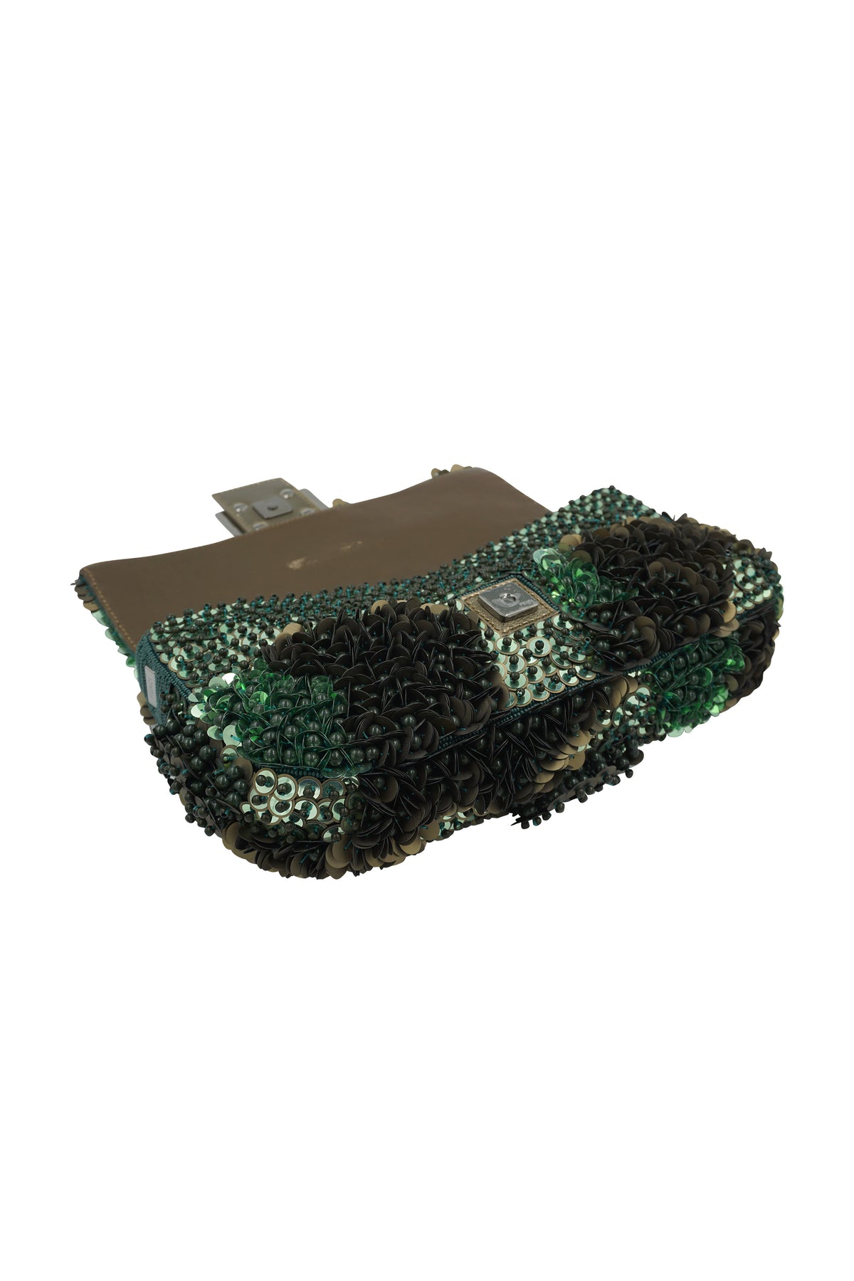 Fendi Green Bead and Sequins Baguette &quot;Baguettemania&quot; Purse 2013